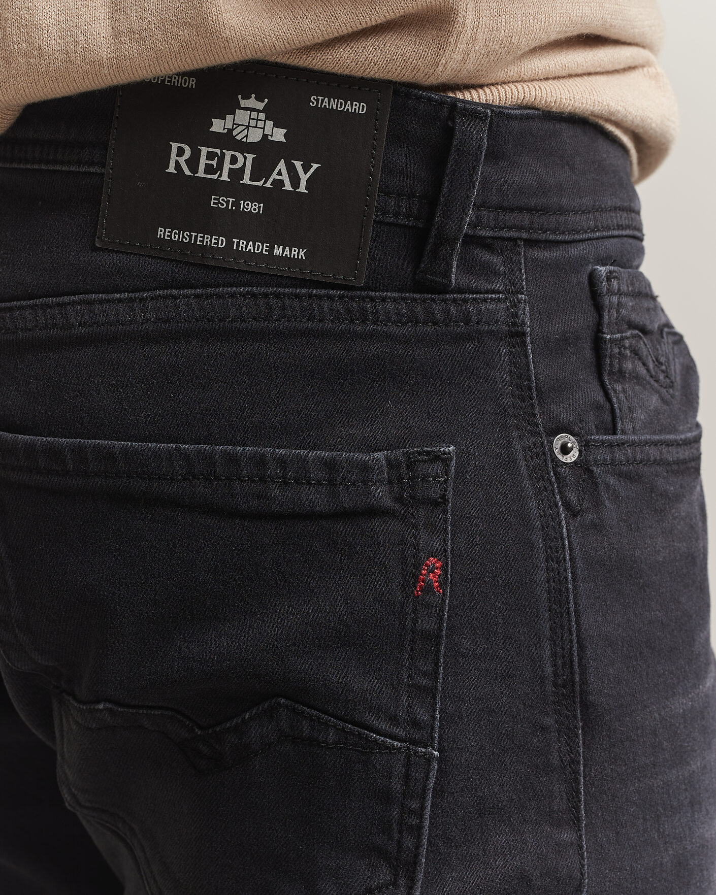 Homme | Jeans | Replay | Rocco Comfort Fit Powerstretch Jeans Washed Black
