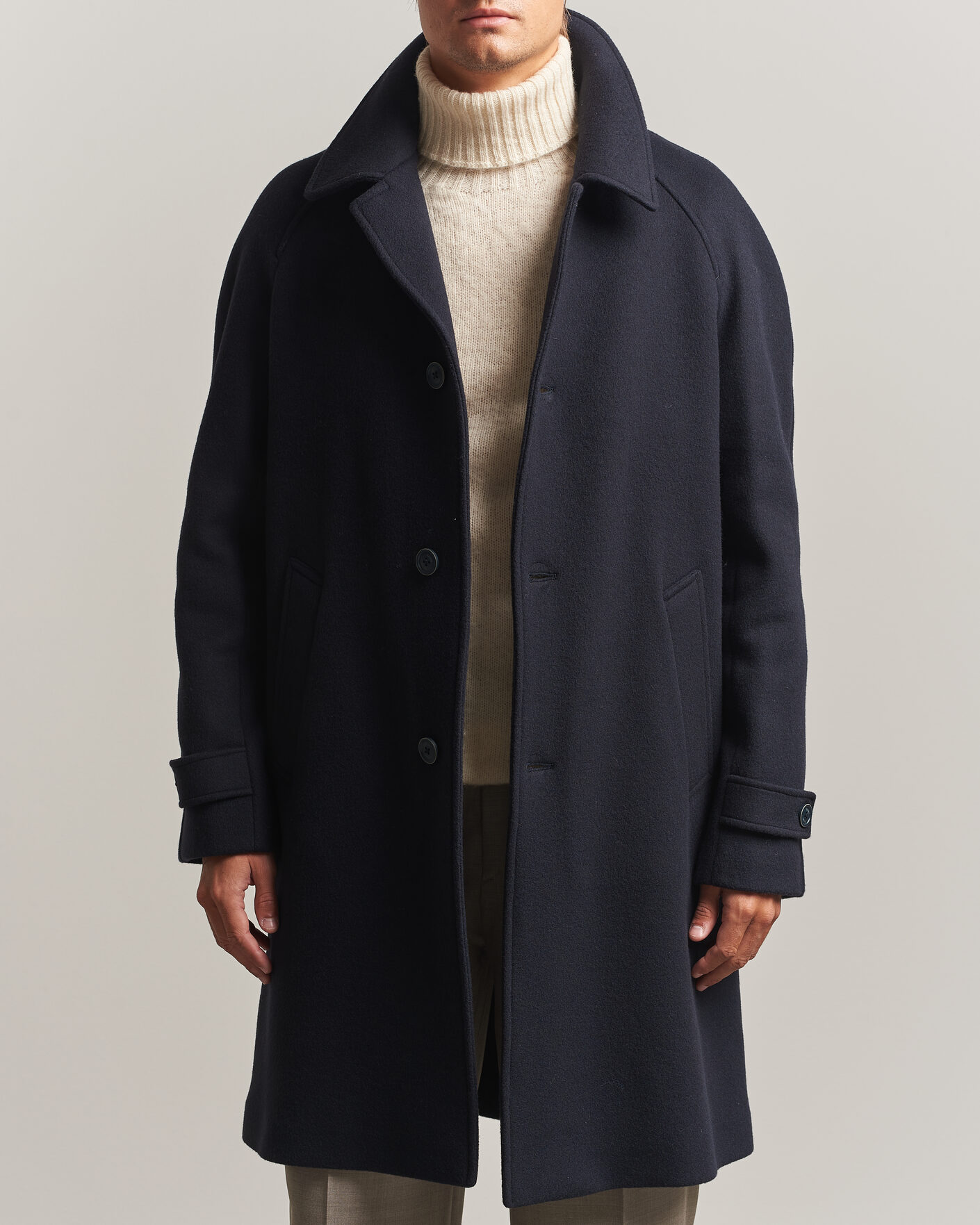 Homme | Manteaux Et Vestes | Herno | Raglan Wool Coat Navy
