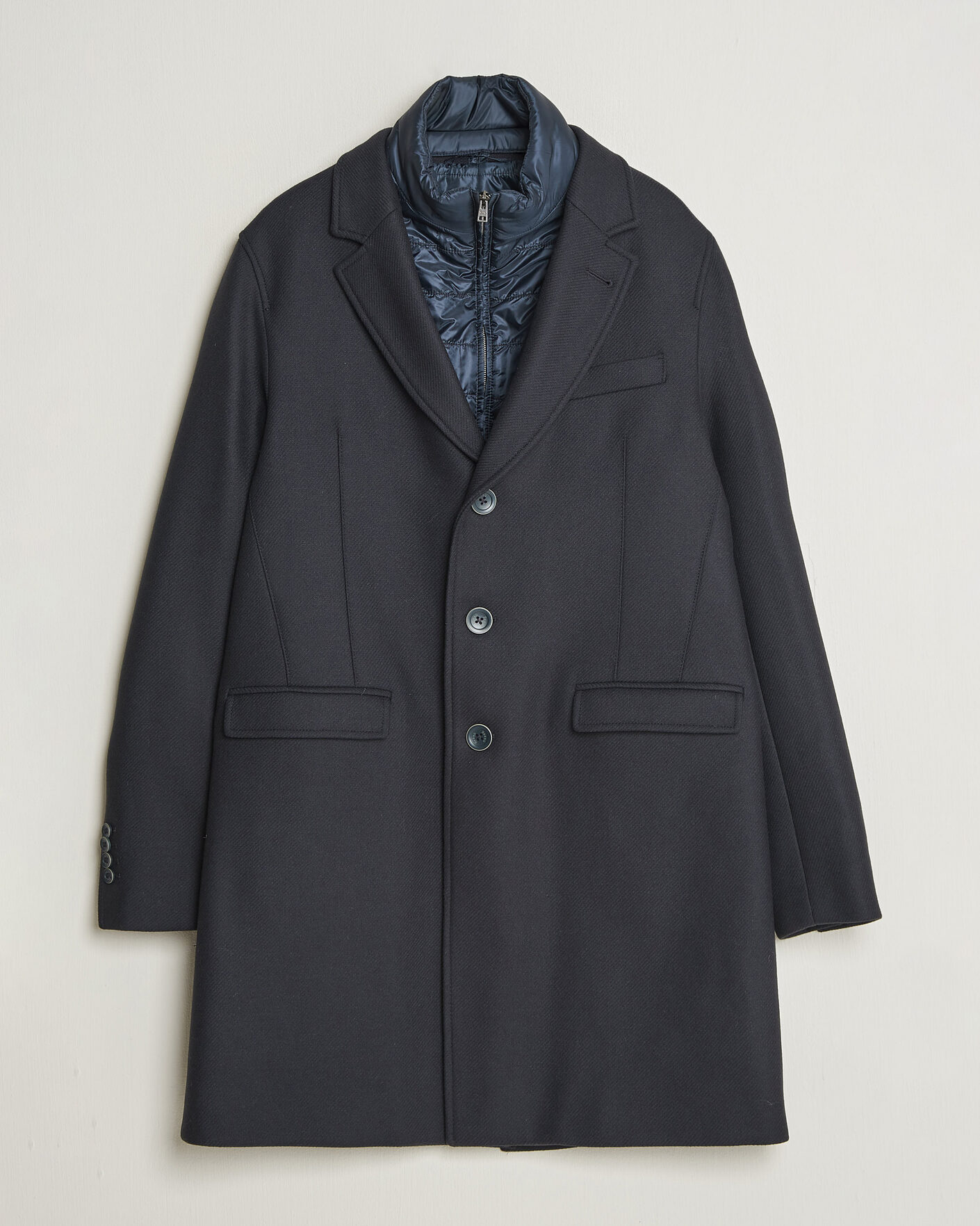 Homme | Manteaux Et Vestes | Herno | Wool Zip Coat Navy
