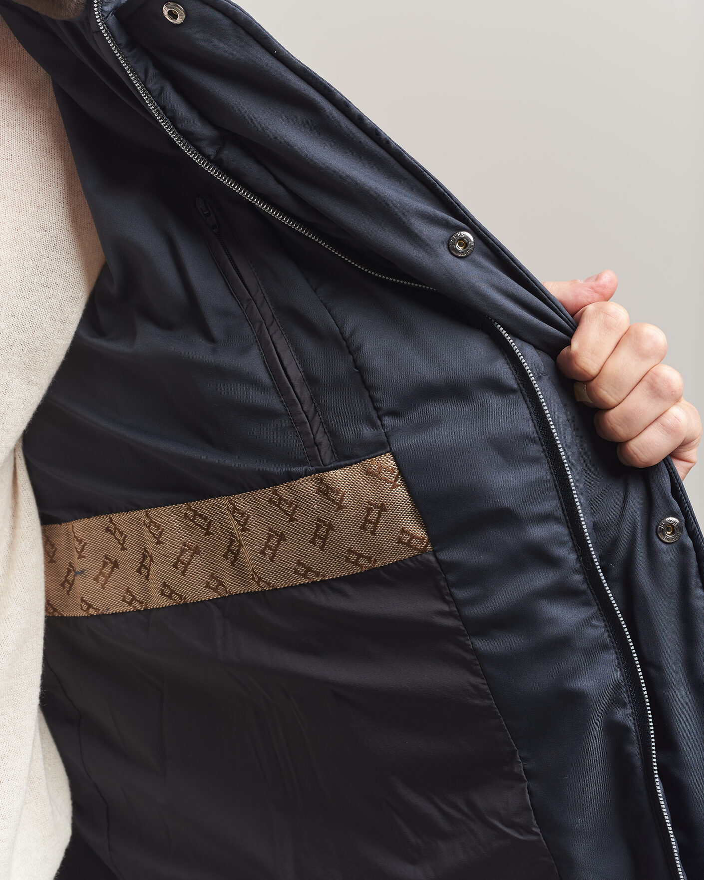 Homme | Manteaux Et Vestes | Herno | Faux Fur Down Jacket Navy