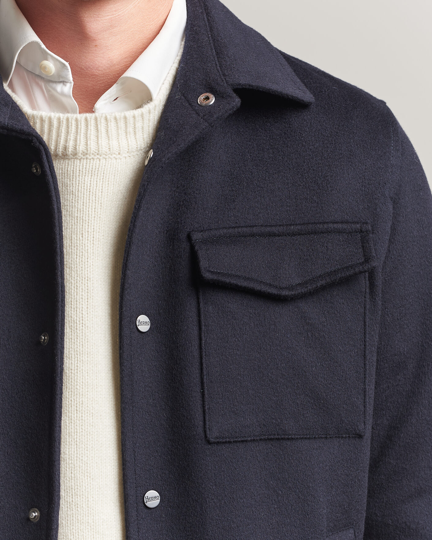 Homme | Manteaux Et Vestes | Herno | Cashmere Overshirt Navy