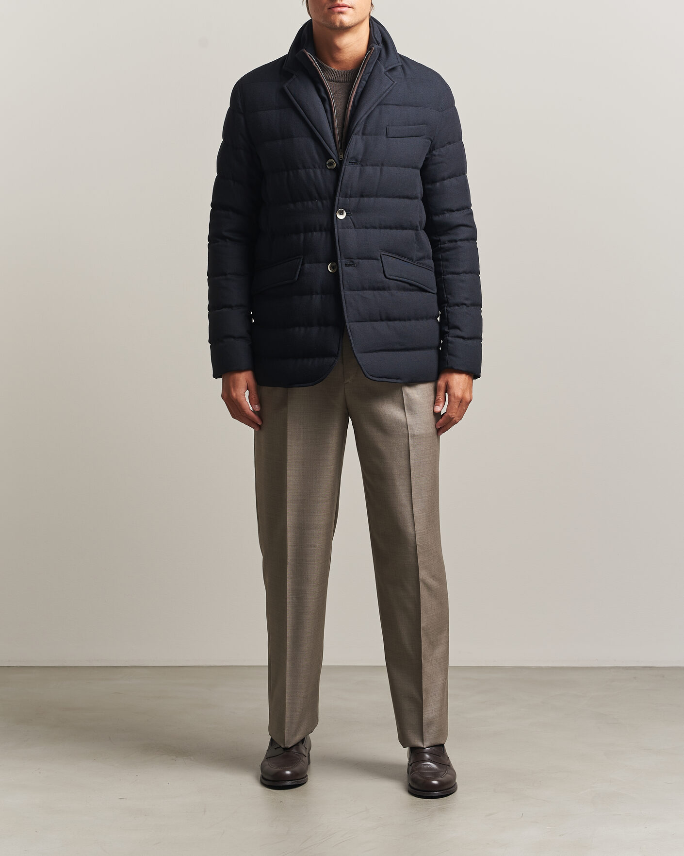Homme | Manteaux Et Vestes | Herno | Flannel Down Blazer Navy