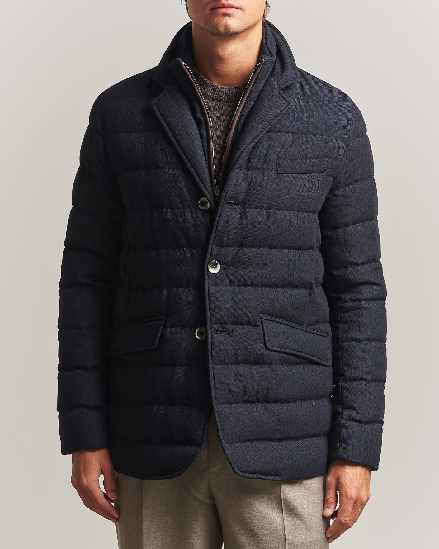 Homme | Manteaux Et Vestes | Herno | Flannel Down Blazer Navy