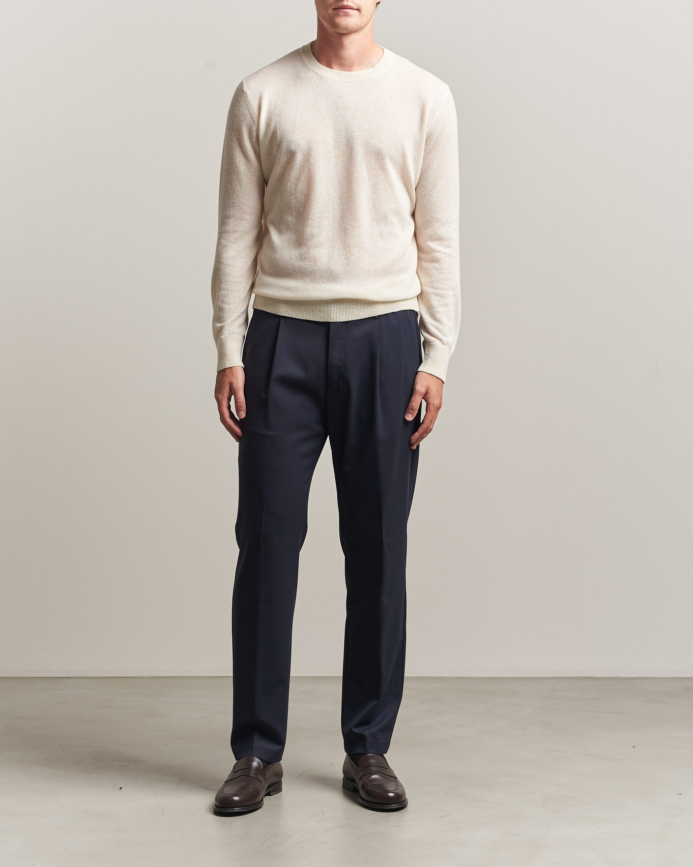 Homme | Pantalons | Herno | Pleated Wool Trousers Navy