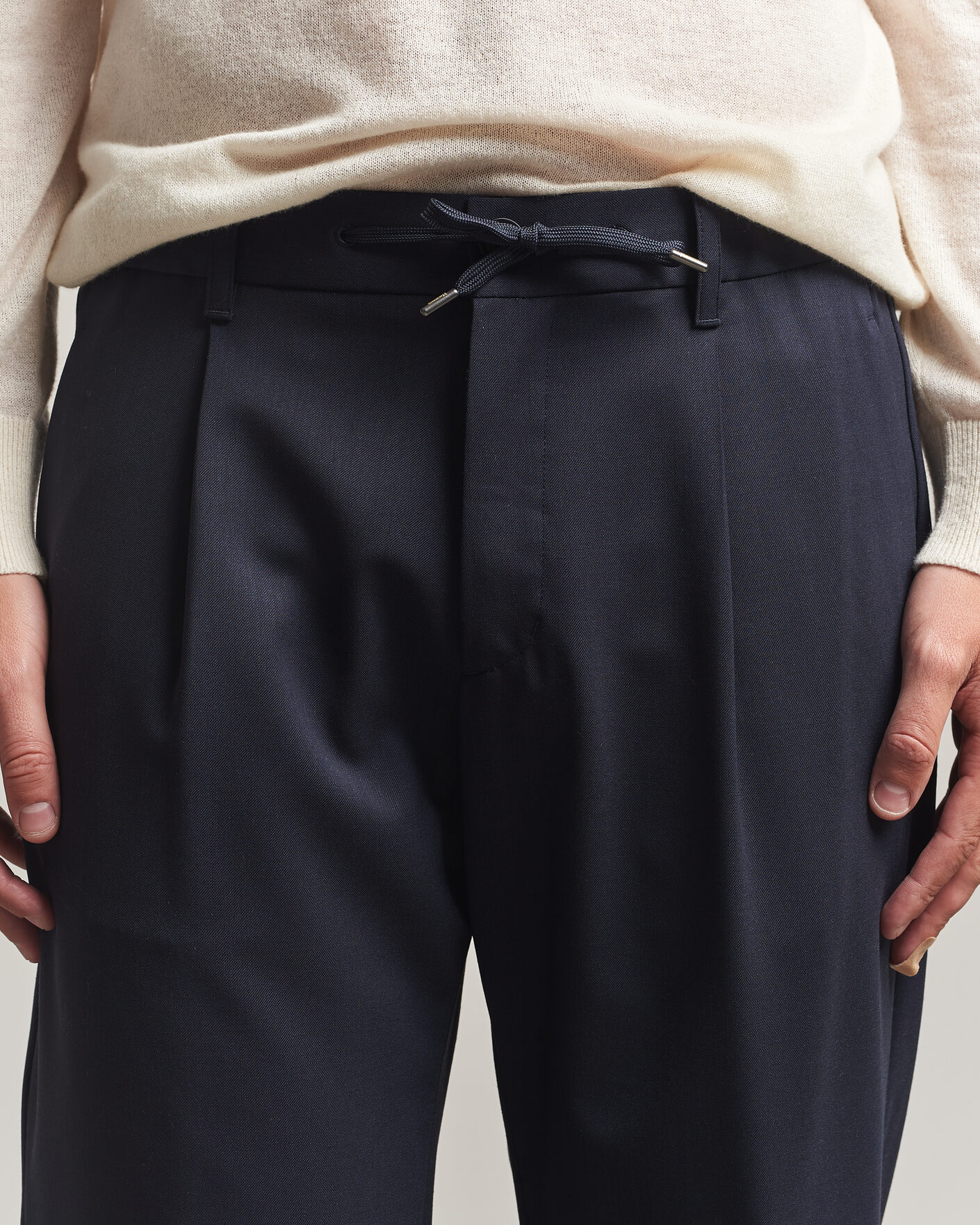 Homme | Pantalons | Herno | Pleated Wool Trousers Navy