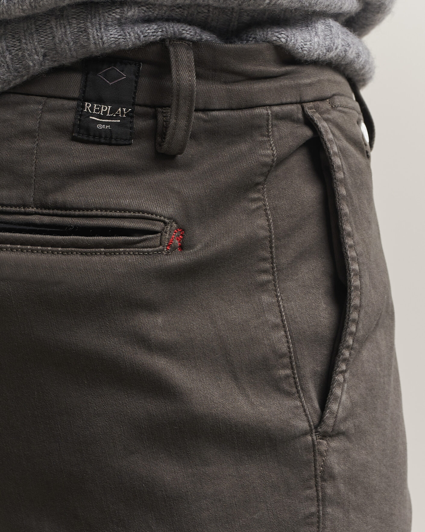 Homme | Pantalons | Replay | Benni Hyperflex X-Lite Chinos Wood Grey