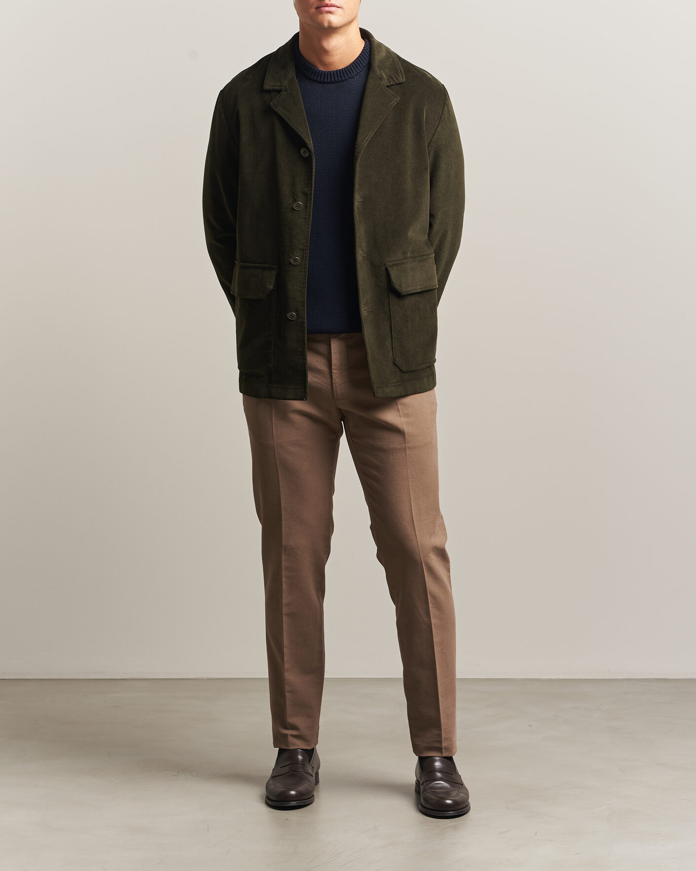 Homme | Pantalons | Incotex | Slim Fit Soft Cotton Stretch Chinos Taupe