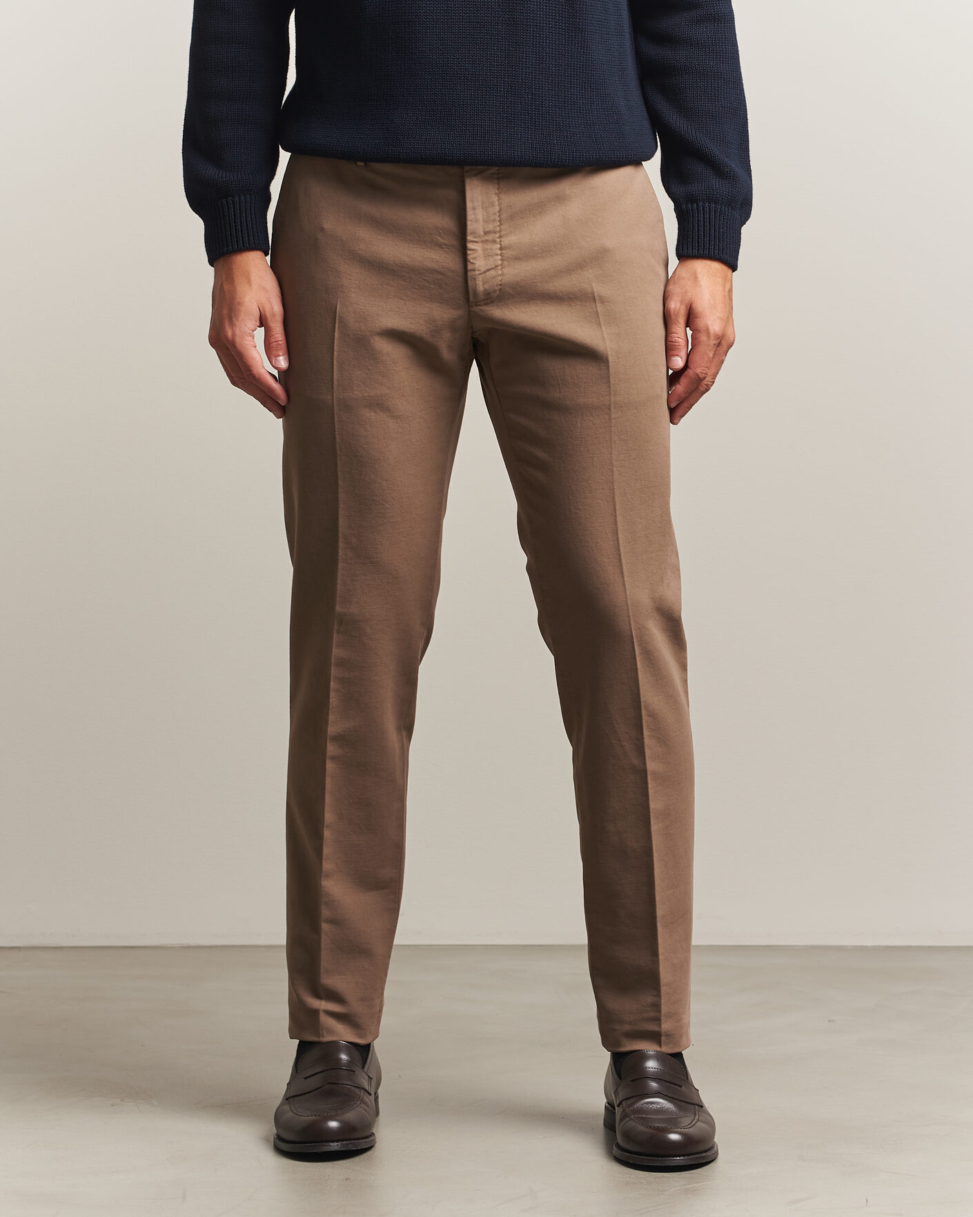 Homme | Pantalons | Incotex | Slim Fit Soft Cotton Stretch Chinos Taupe