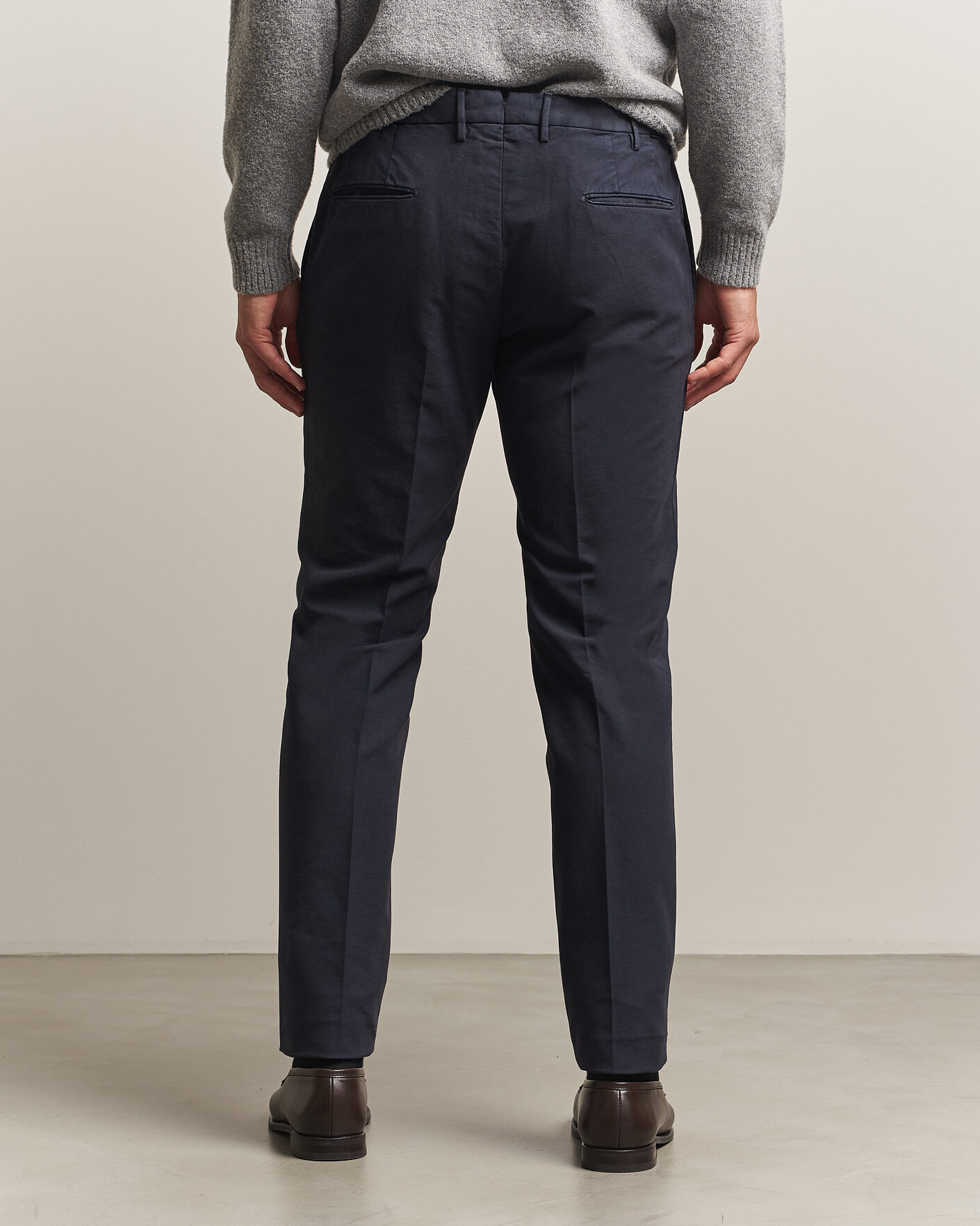 Homme | Pantalons | Incotex | Slim Fit Soft Cotton Stretch Chinos Navy
