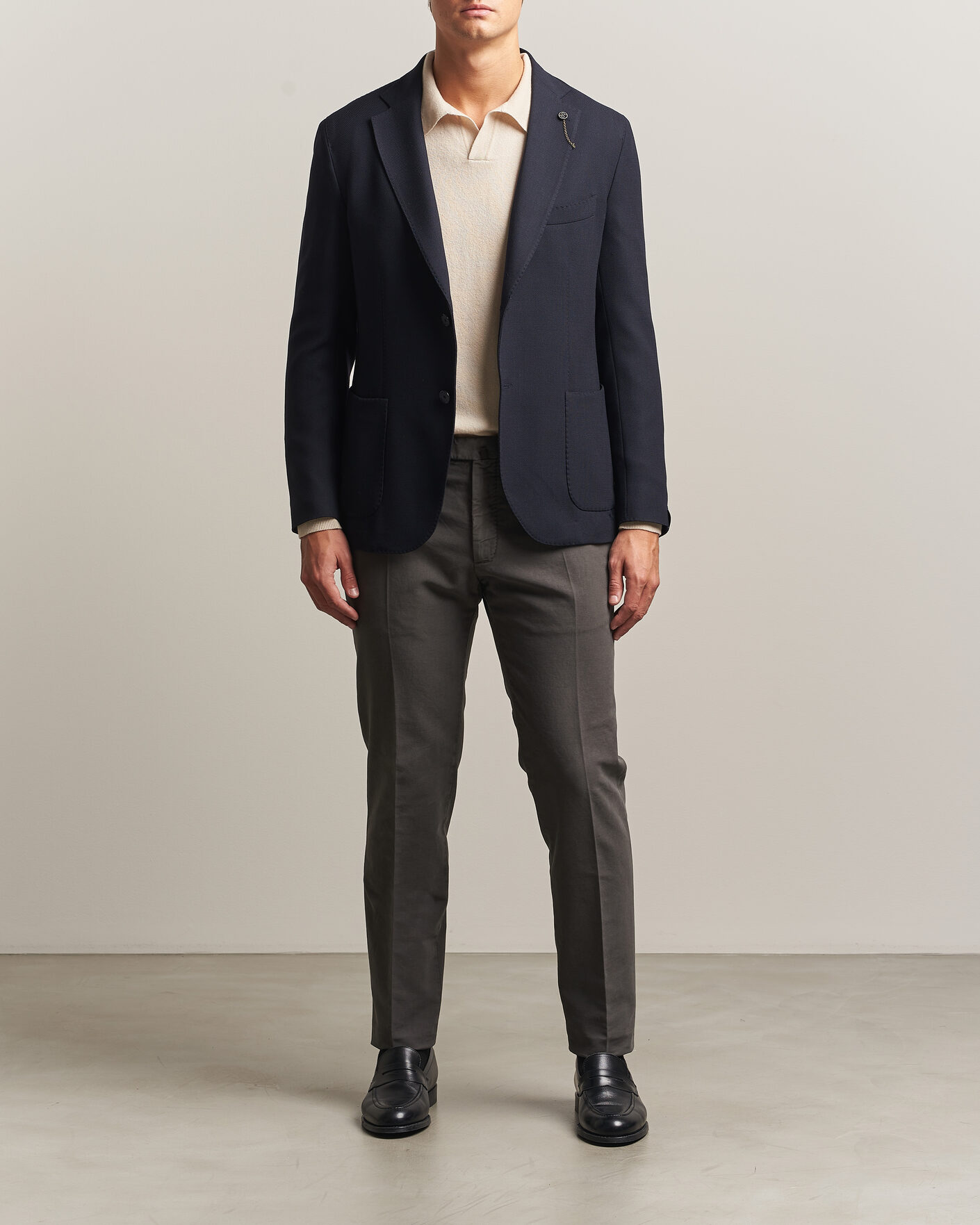 Homme | Pantalons | Incotex | Slim Fit Soft Cotton Stretch Chinos Dark Grey