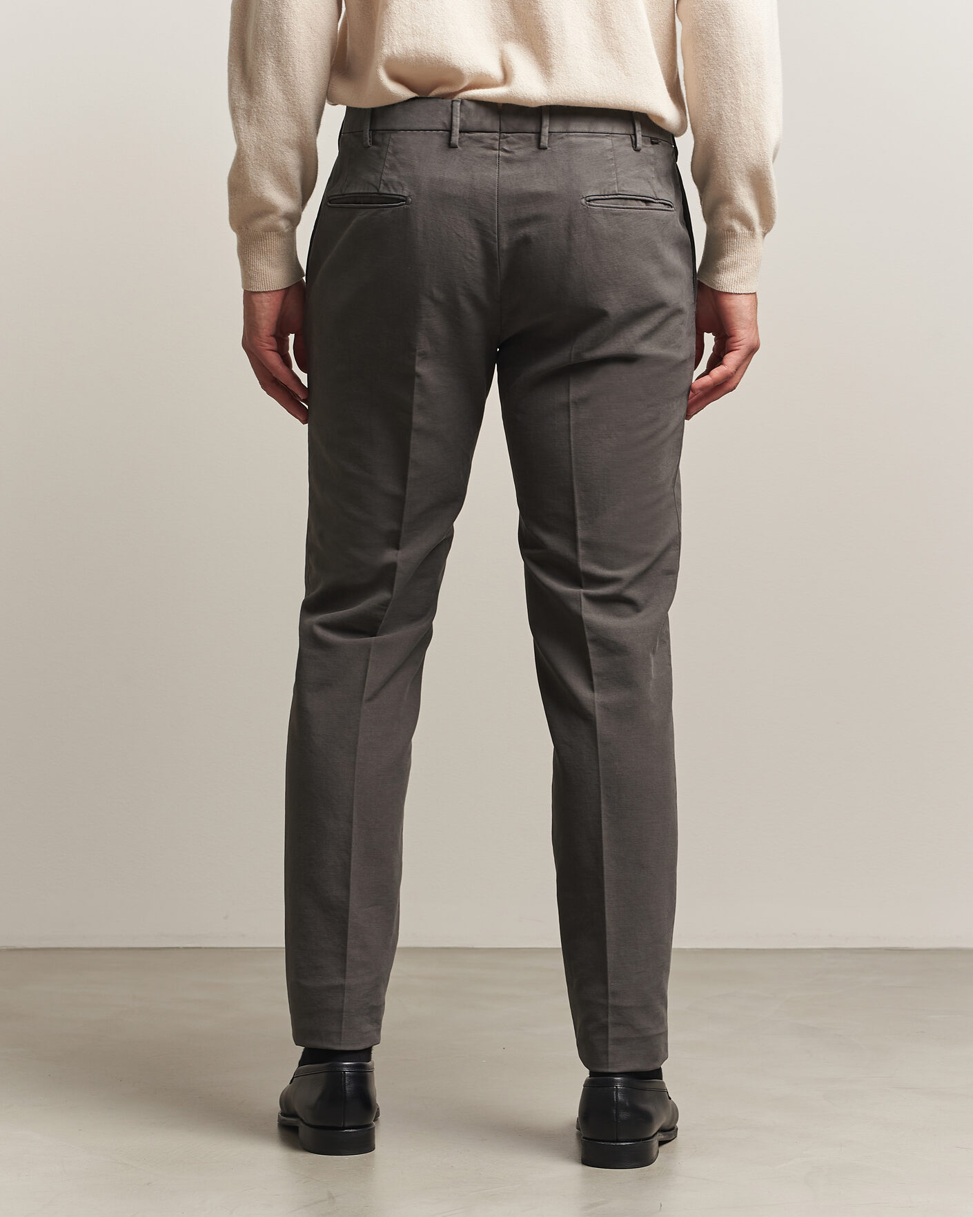 Homme | Pantalons | Incotex | Slim Fit Soft Cotton Stretch Chinos Dark Grey
