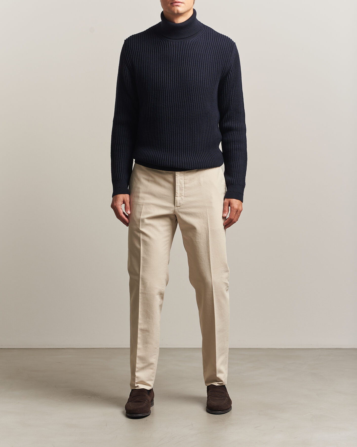 Homme | Pantalons | Incotex | Regular Fit Soft Cotton Stretch Chinos Off White