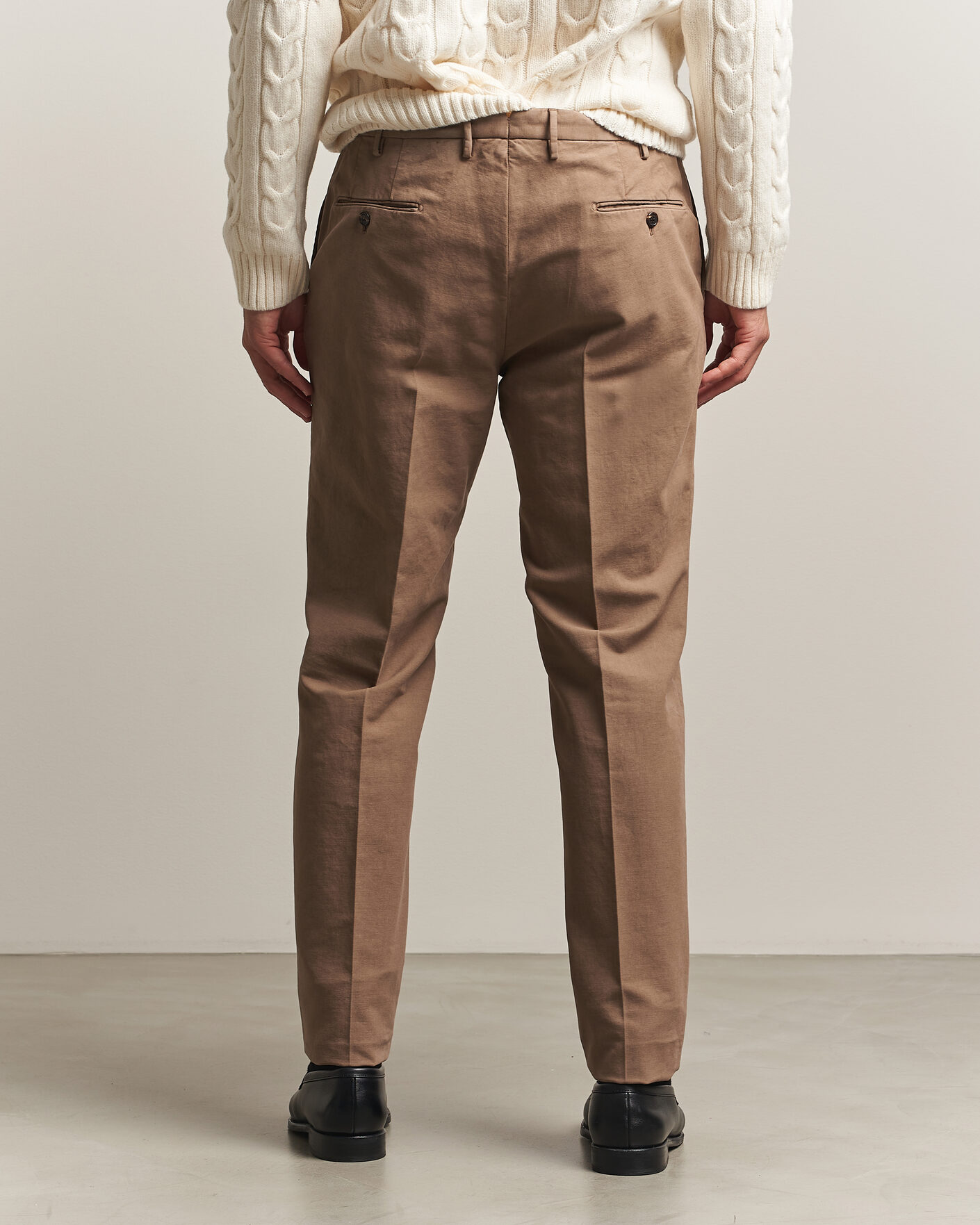 Homme | Pantalons | Incotex | Regular Fit Soft Cotton Stretch Chinos Taupe