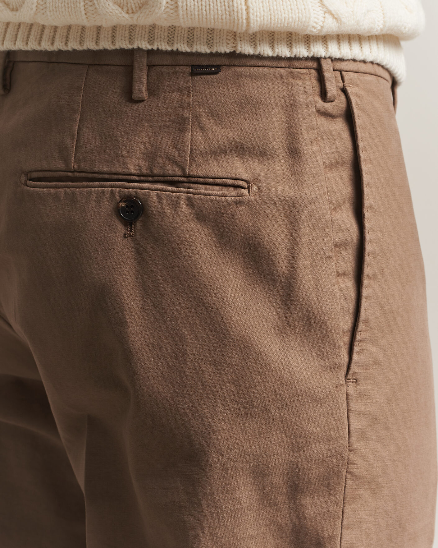 Homme | Pantalons | Incotex | Regular Fit Soft Cotton Stretch Chinos Taupe