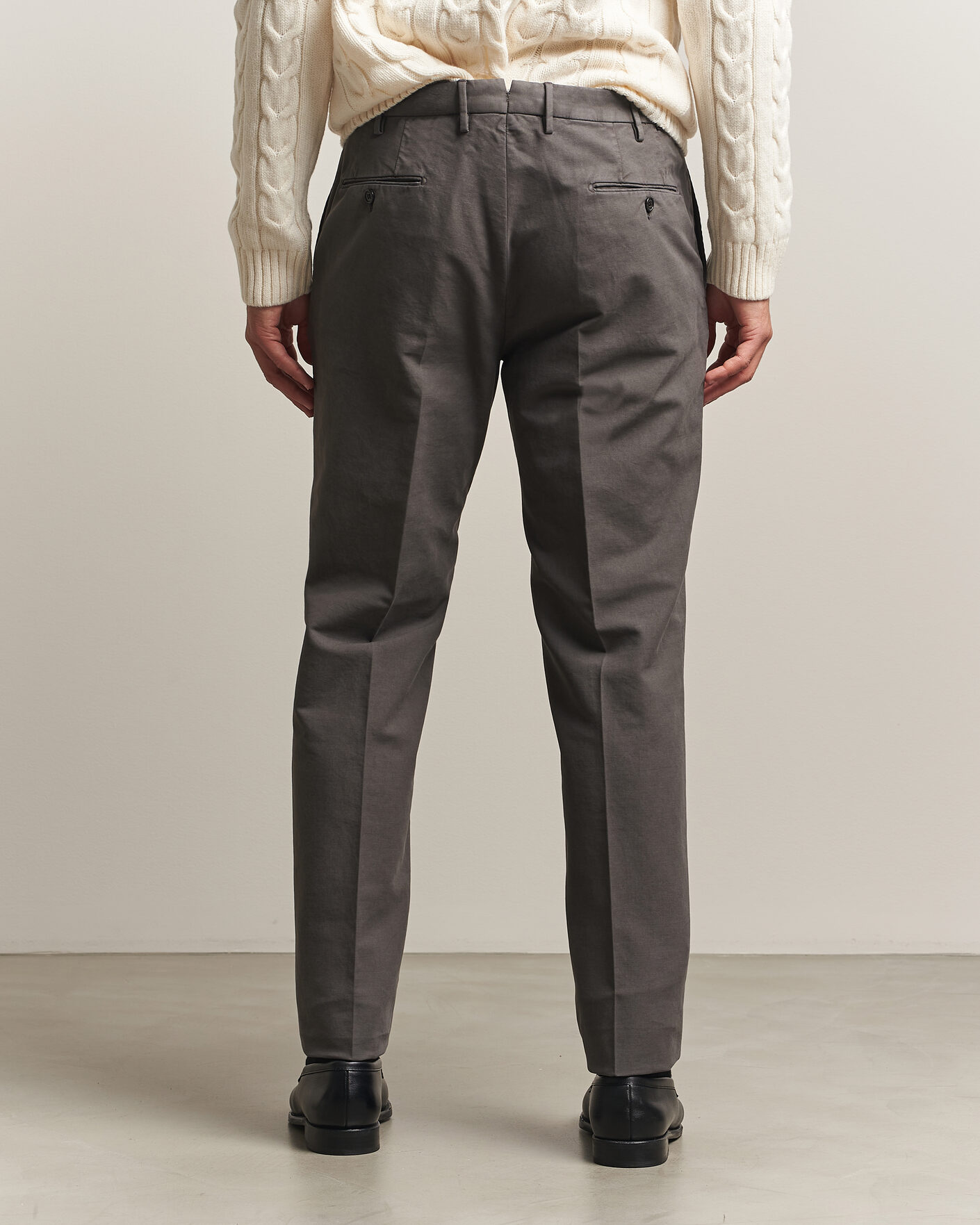 Homme | Pantalons | Incotex | Regular Fit Soft Cotton Stretch Chinos Dark Grey