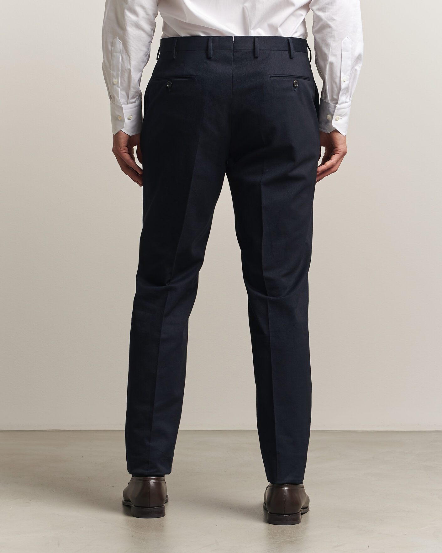 Homme | Pantalons | Incotex | Regular Fit Cotton/Cashmere Trousers Navy