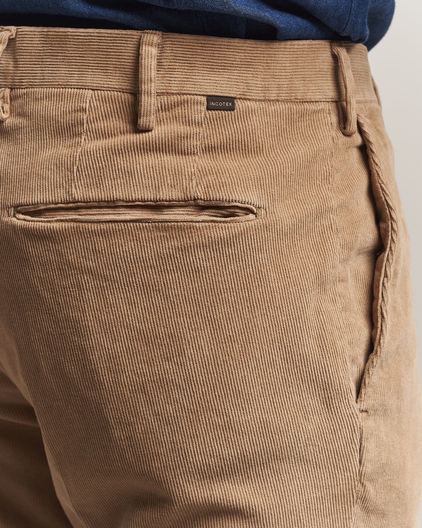 Homme | Pantalons | Incotex | Slim Fit Baby Corduroy Trousers Beige