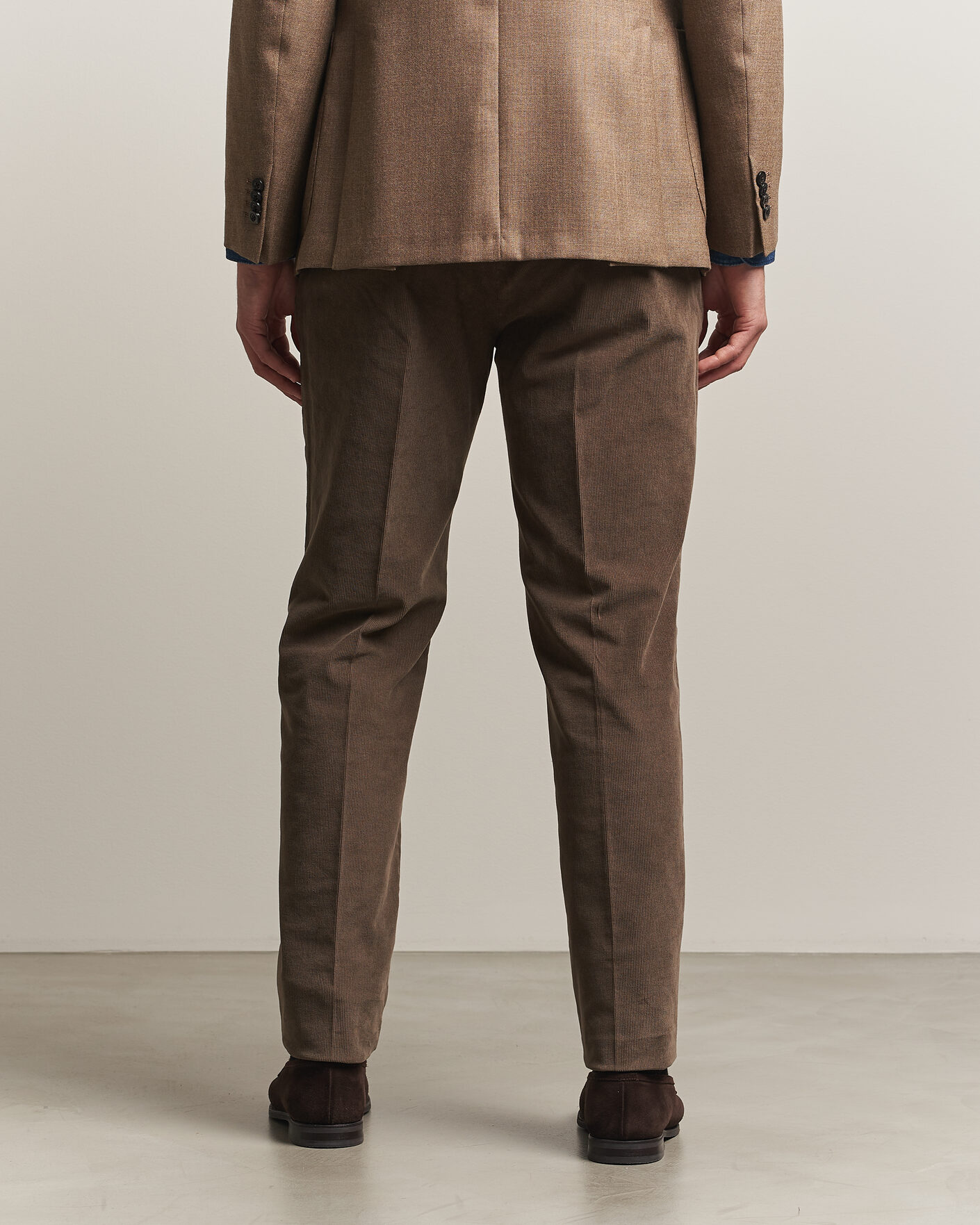 Homme | Pantalons | Incotex | Regular Fit Baby Corduroy Trousers Taupe