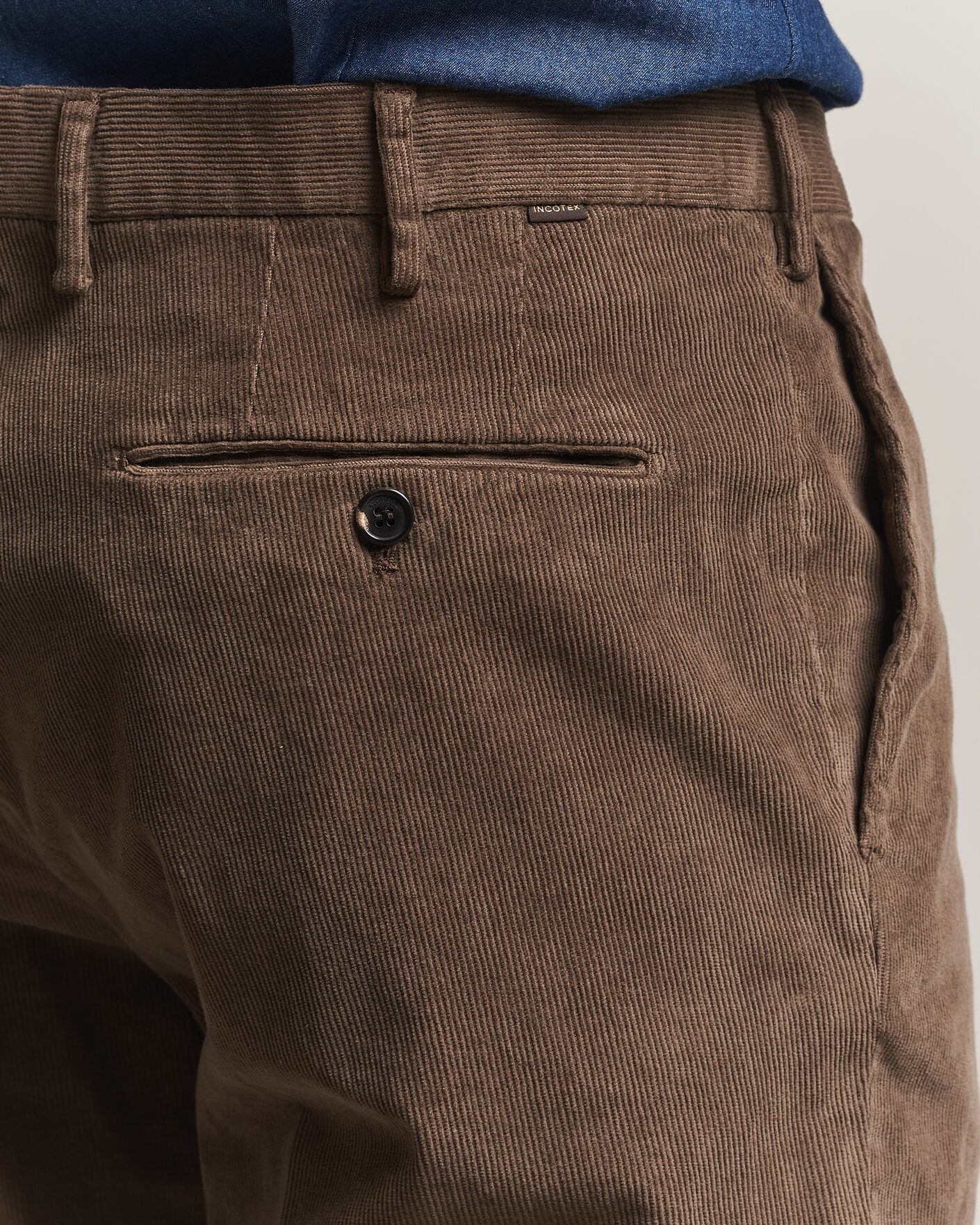 Homme | Pantalons | Incotex | Regular Fit Baby Corduroy Trousers Taupe