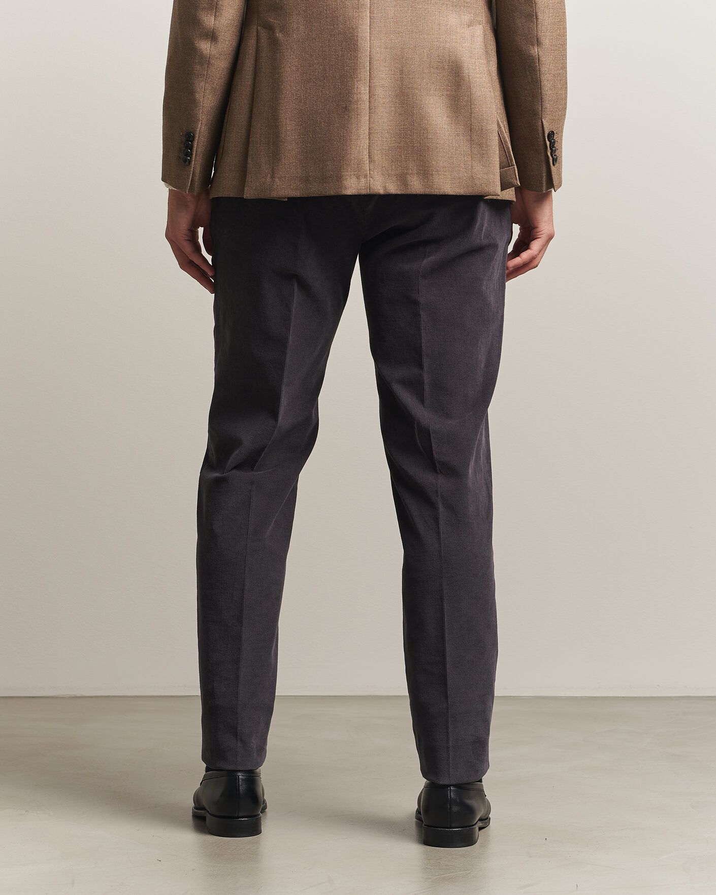 Homme | Pantalons | Incotex | Regular Fit Baby Corduroy Trousers Dark Grey