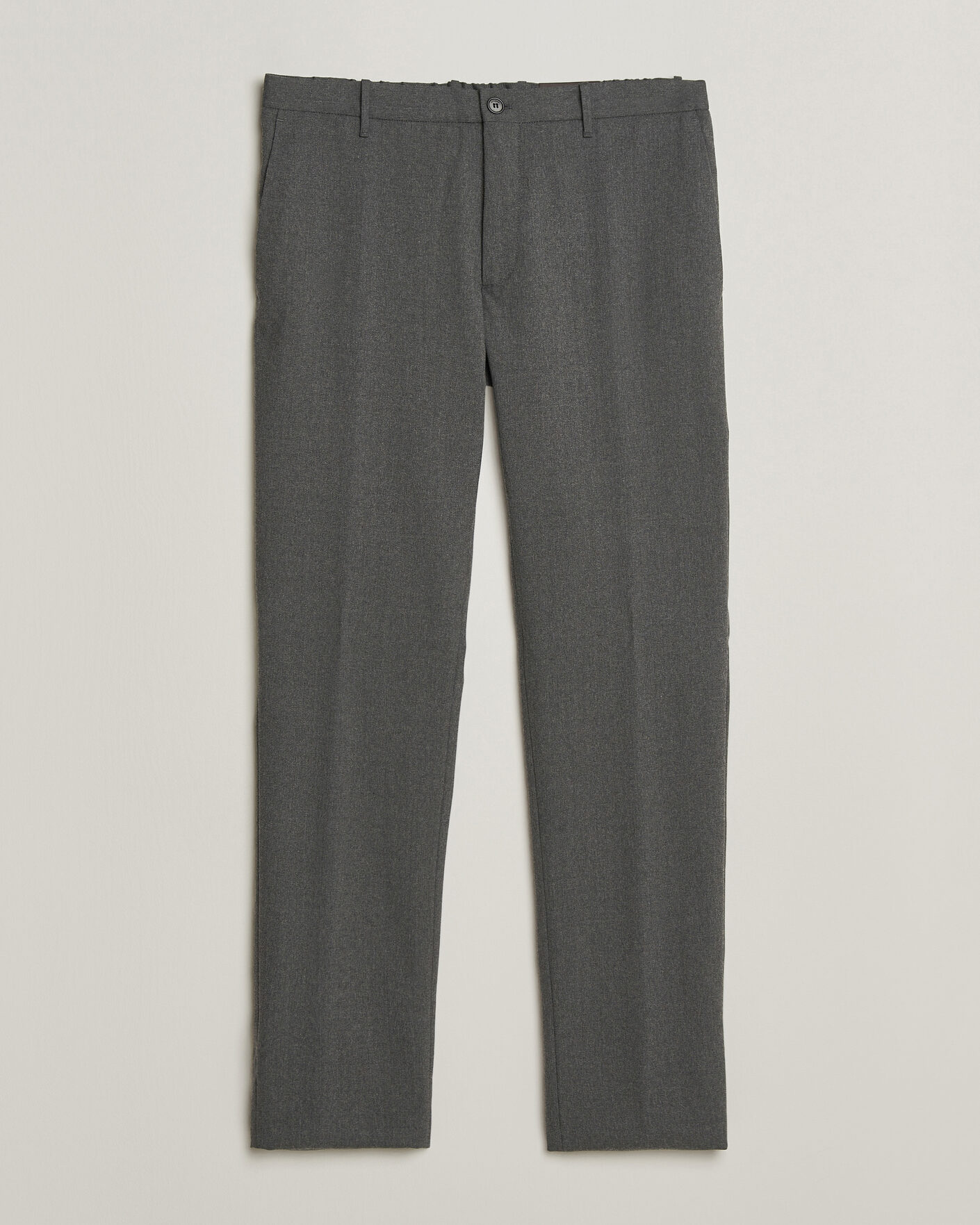 Homme | Pantalons | Incotex | Slim Fit Washable Flannel Trousers Grey Melange