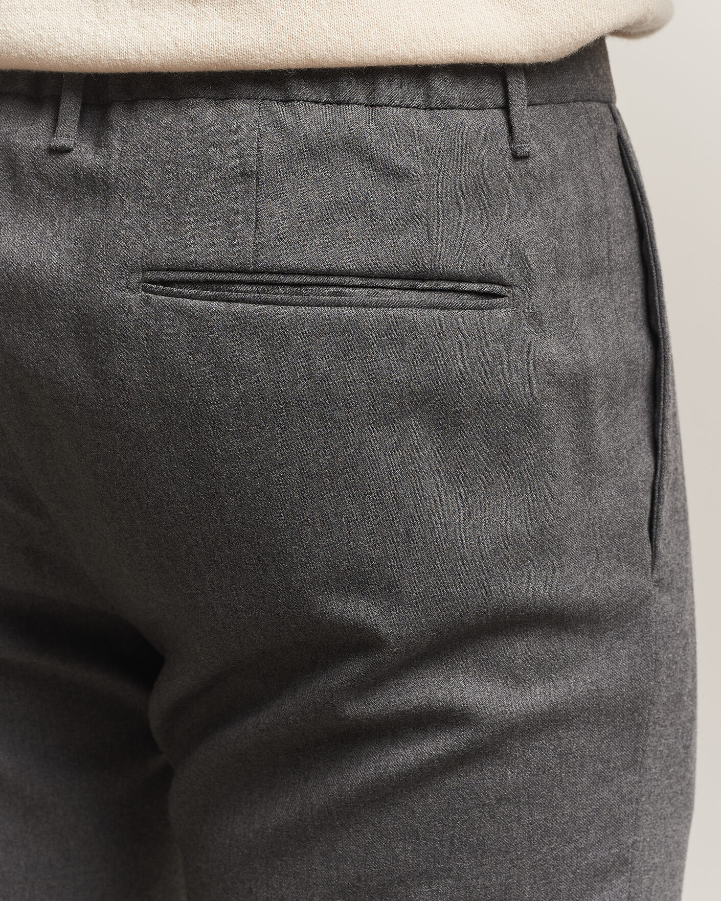 Homme | Pantalons | Incotex | Slim Fit Washable Flannel Trousers Grey Melange