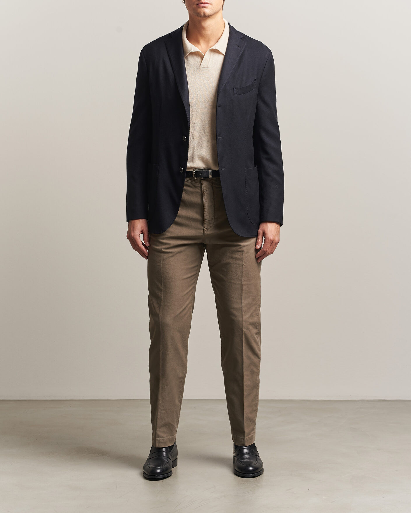 Homme | Pantalons | Incotex | Regular Fit Garment Dyed Slacks Taupe