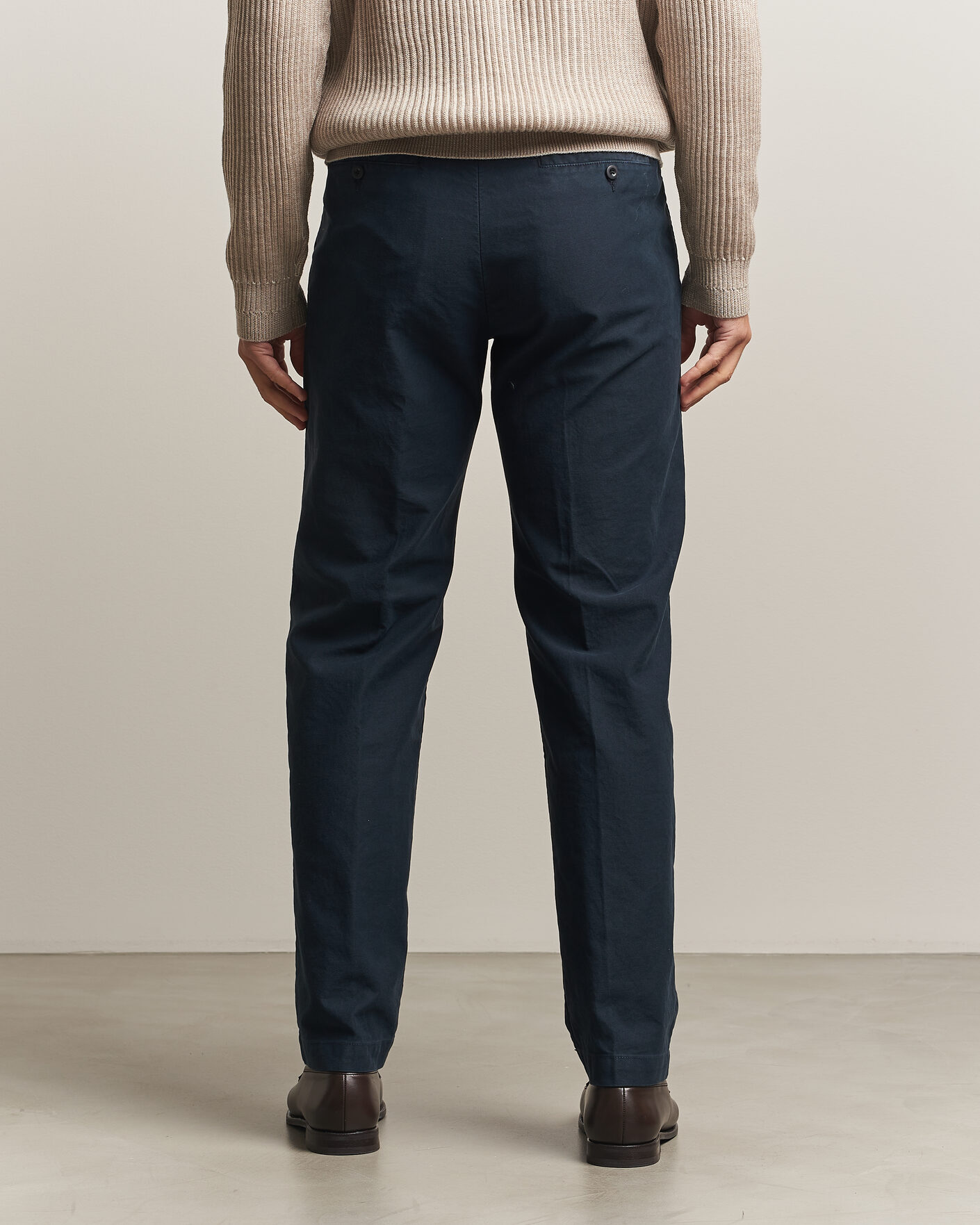 Homme | Pantalons | Incotex | Regular Fit Garment Dyed Slacks Navy