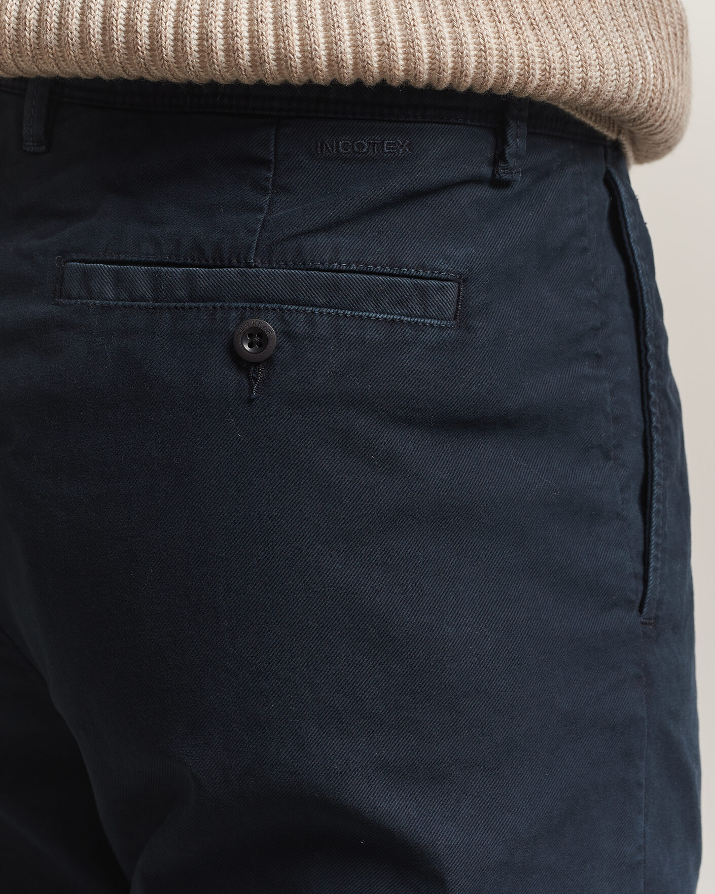 Homme | Pantalons | Incotex | Regular Fit Garment Dyed Slacks Navy