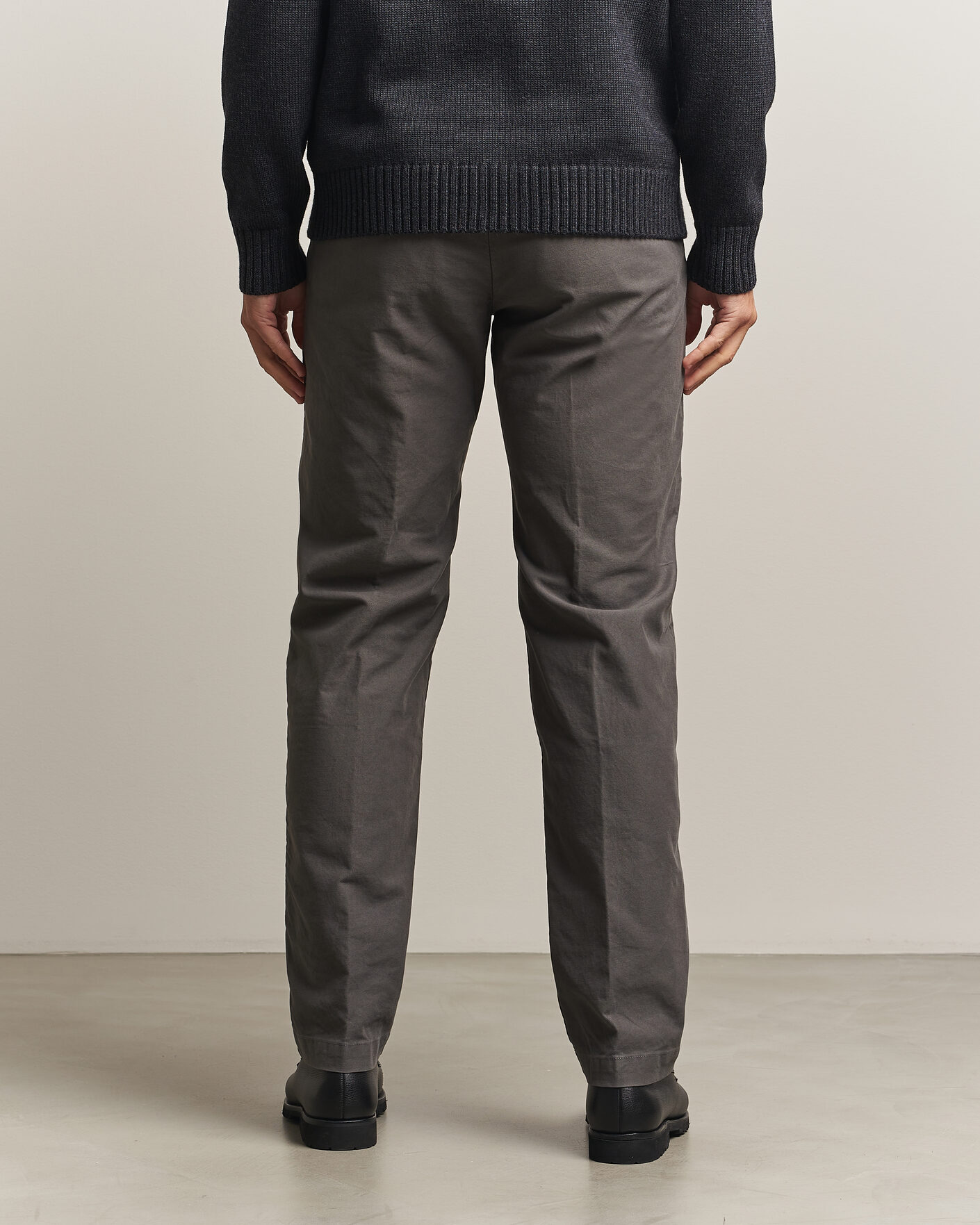 Homme | Pantalons | Incotex | Regular Fit Garment Dyed Slacks Dark Grey