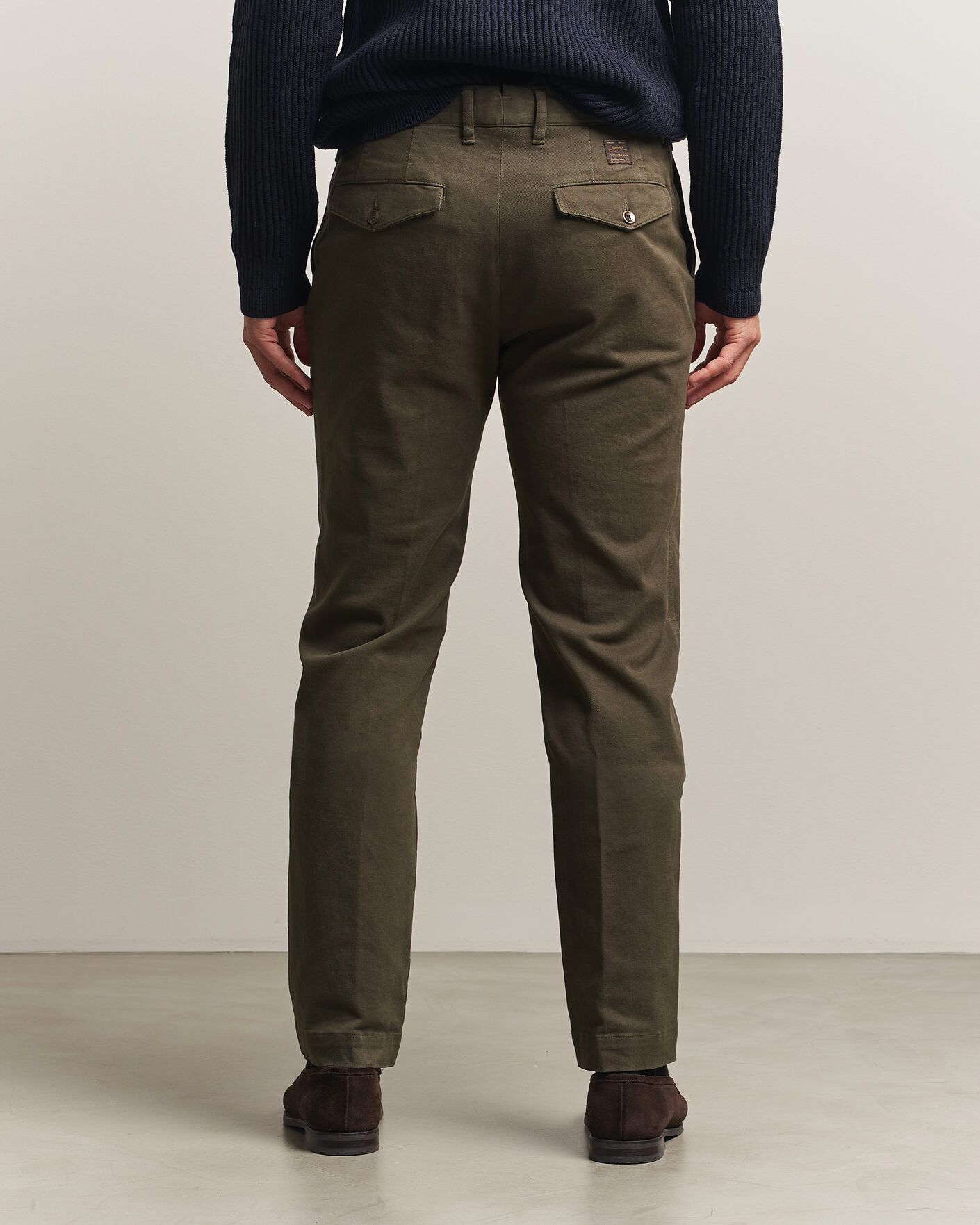 Homme | Pantalons | Incotex | Regular Fit Cover Chinos Dark Green