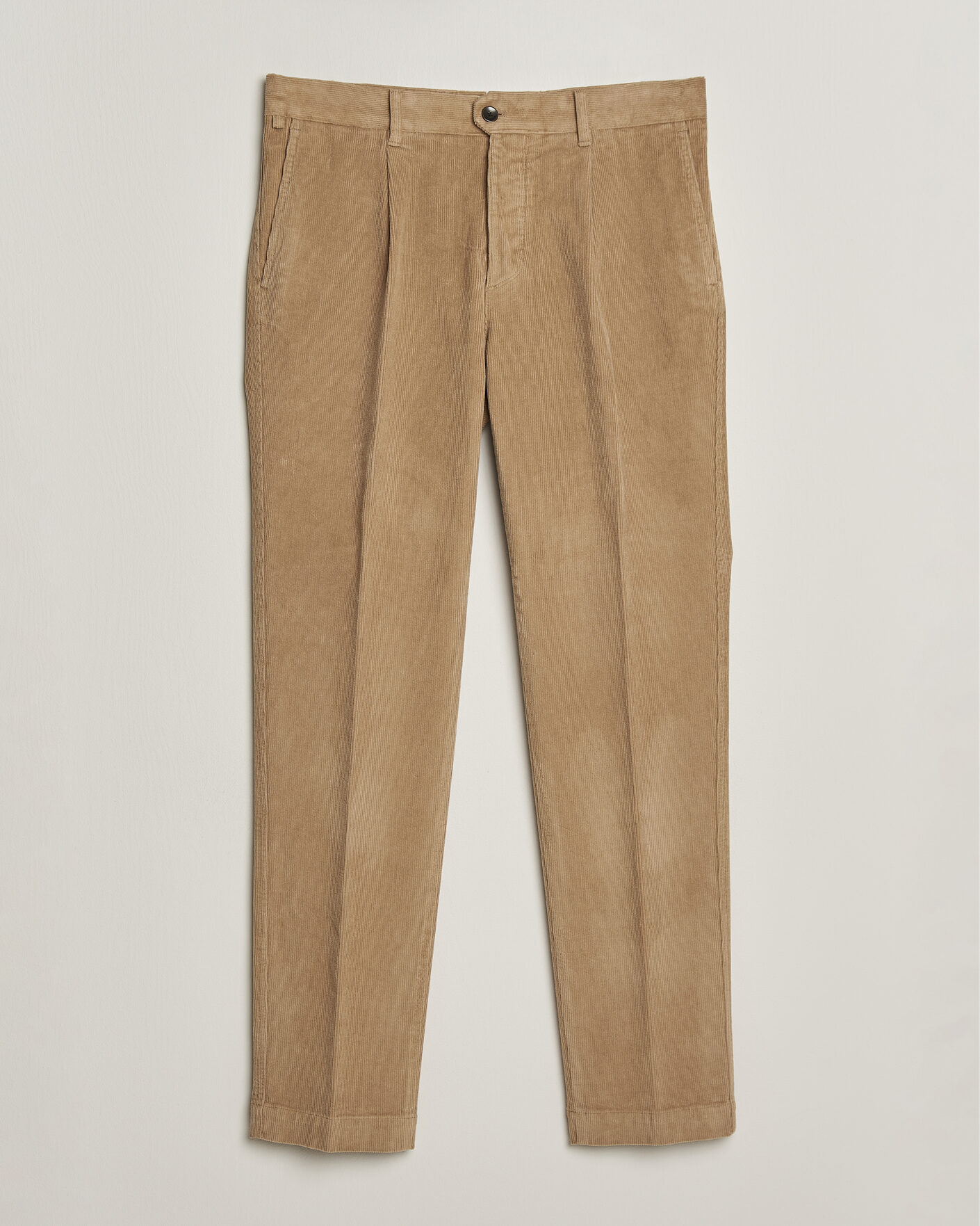 Homme | Pantalons | Incotex | Regular Fit Washed Corduroy Slacks Khaki