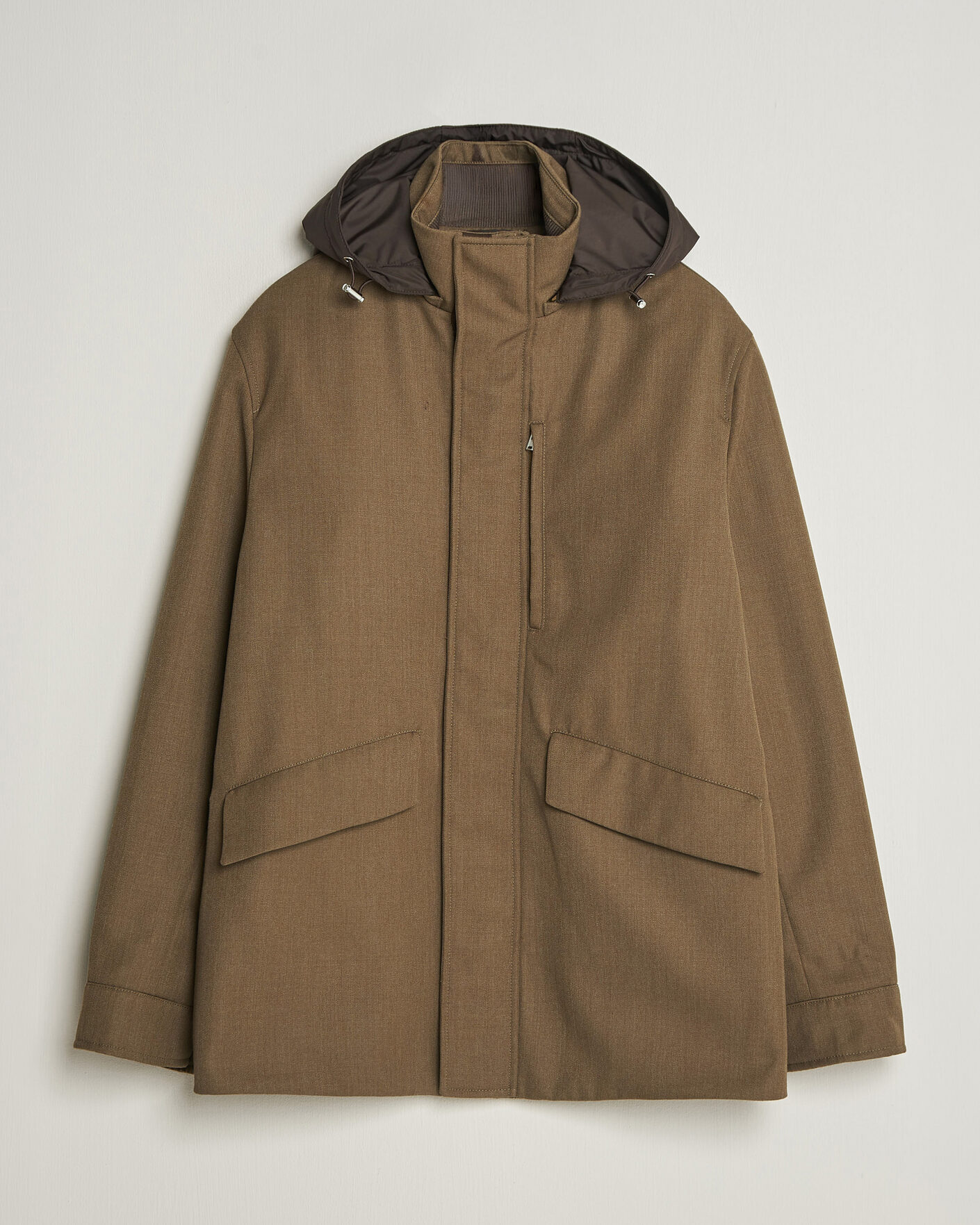 Homme | Manteaux Et Vestes | Incotex | Water Repellent Rain Caban Country Green
