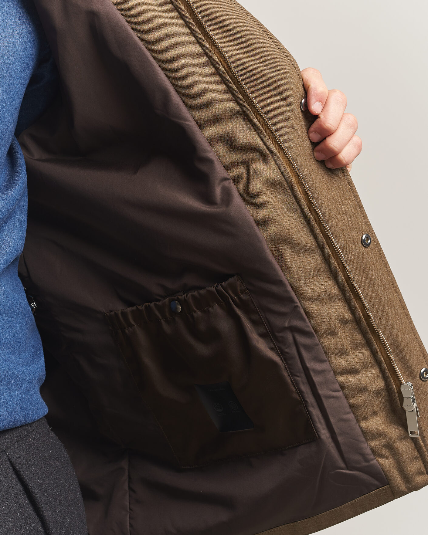 Homme | Manteaux Et Vestes | Incotex | Water Repellent Rain Caban Country Green