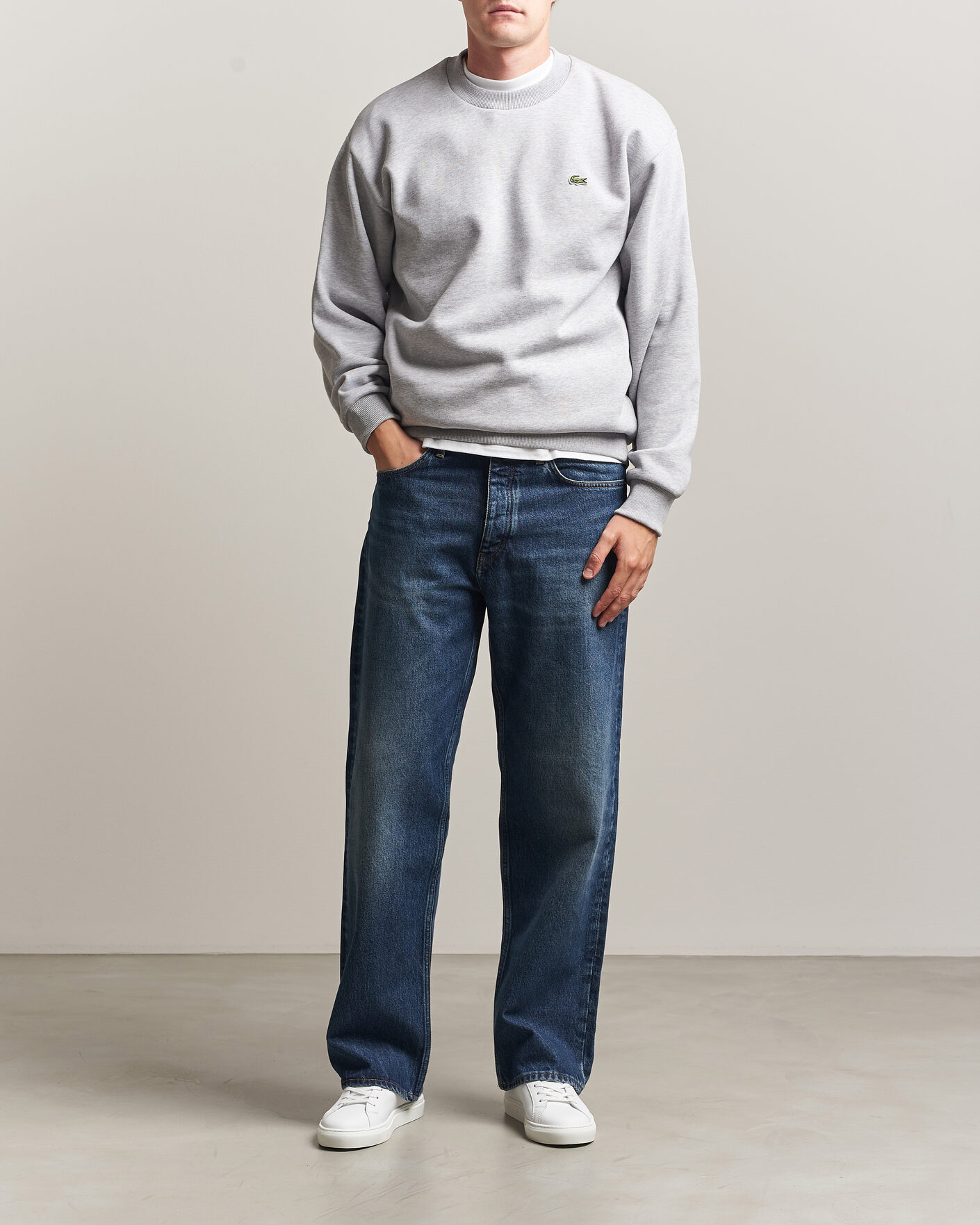 Homme | Pulls Et Tricots | Lacoste | Crew Neck Sweatshirt Silver Chine