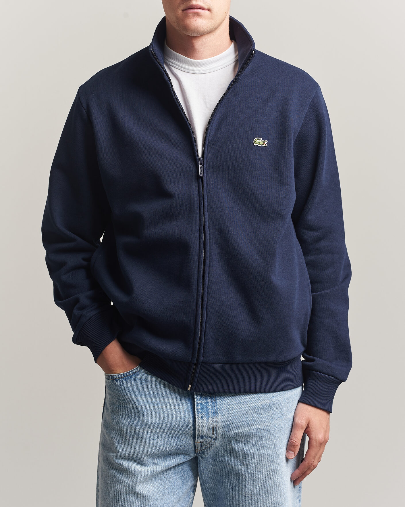 Homme | Pulls Et Tricots | Lacoste | Full Zip Sweater Navy Blue