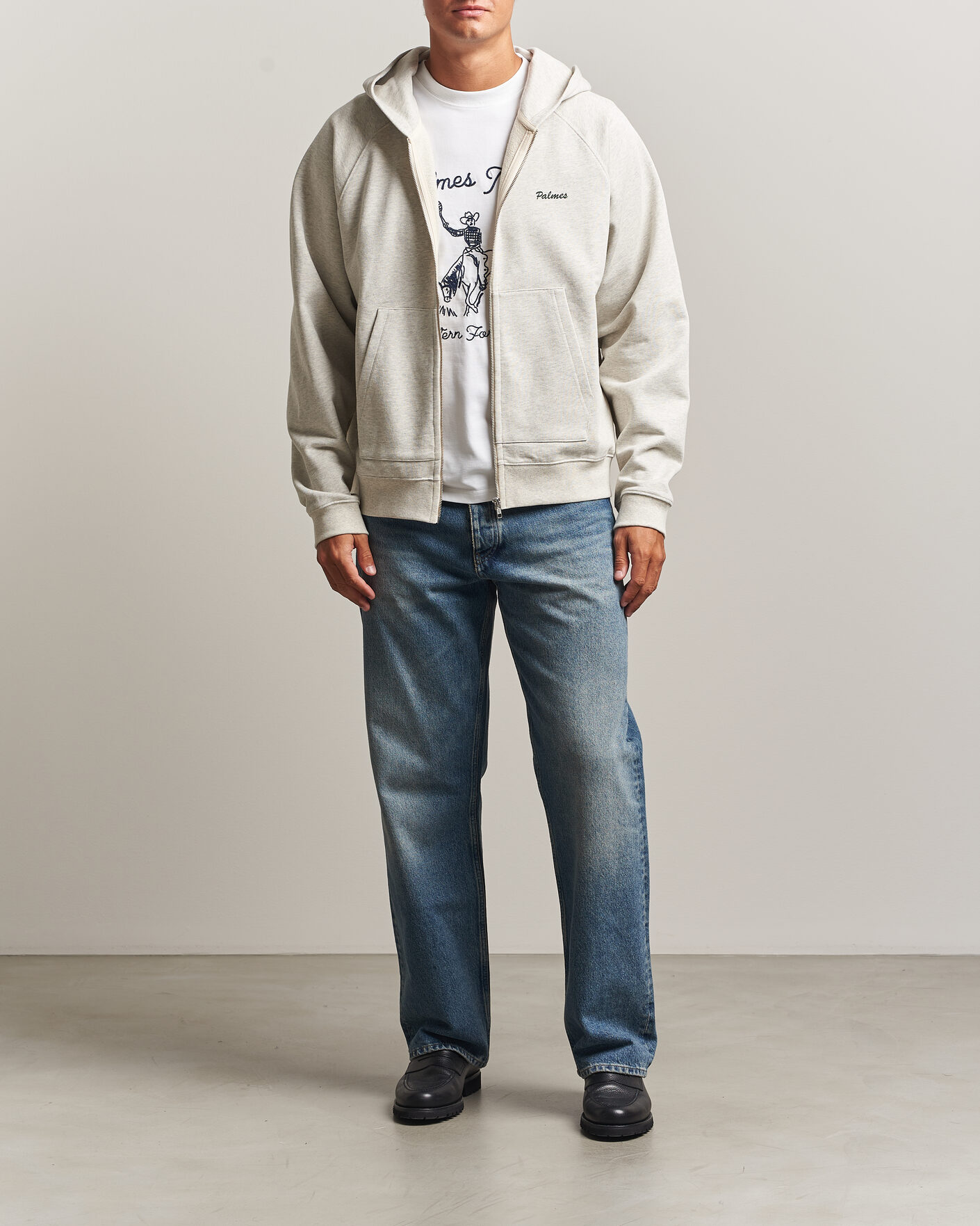 Homme | Pulls Et Tricots | Palmes | Logo Zip Hoodie Grey Melange