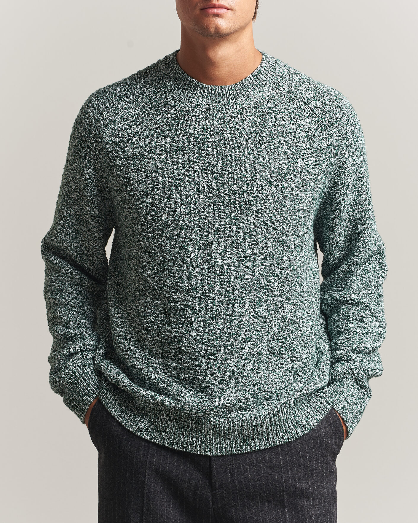Homme | Pulls Et Tricots | Palmes | Knitted Crew Neck Sweater Green Melange