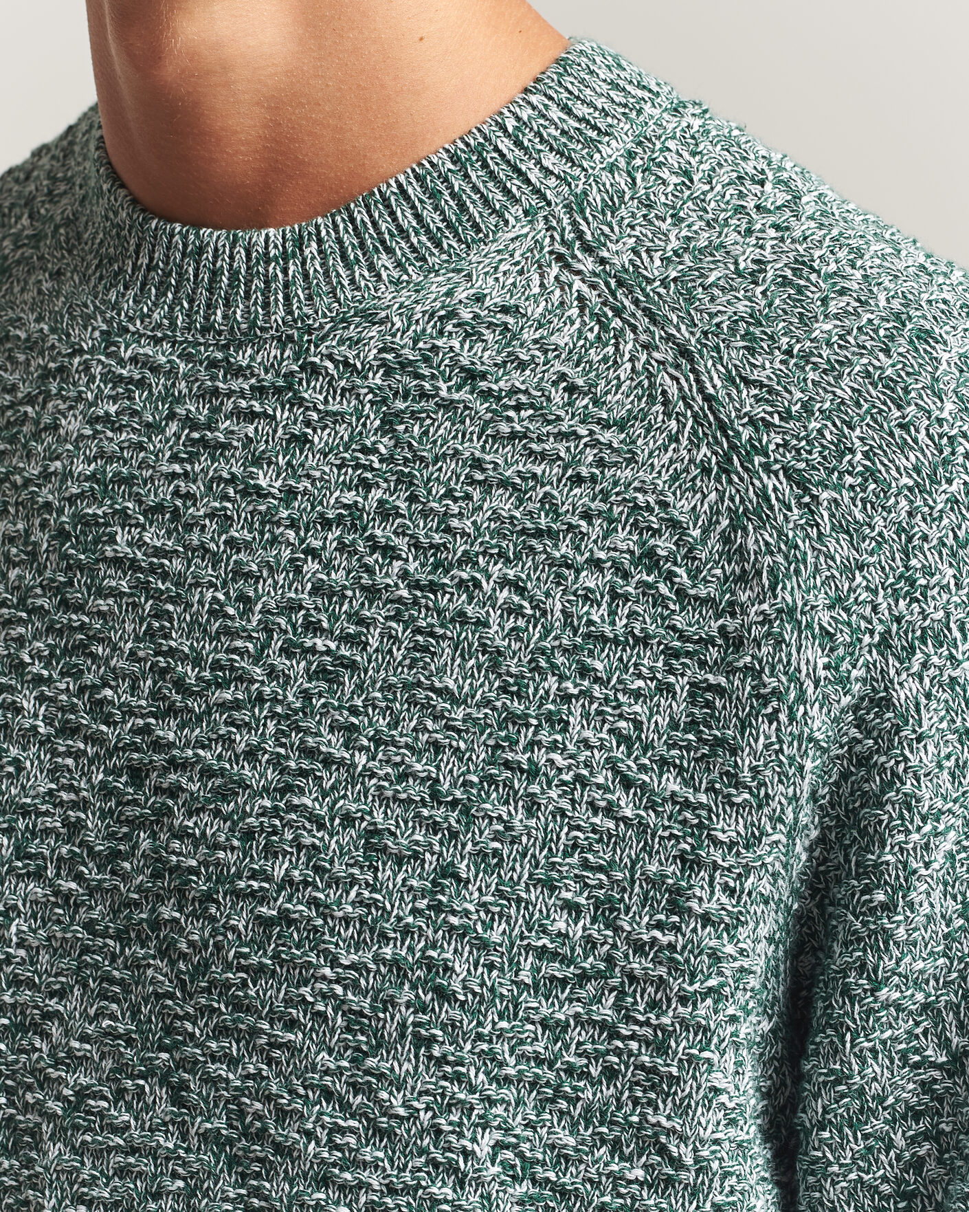 Homme | Pulls Et Tricots | Palmes | Knitted Crew Neck Sweater Green Melange