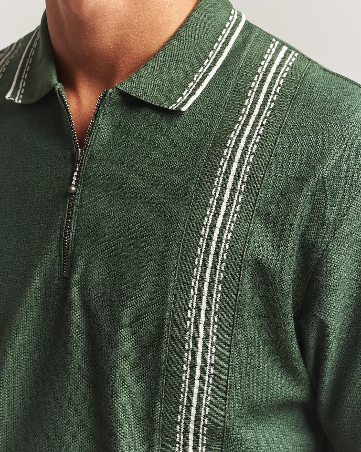 Homme | Polos | Palmes | Panel Zip Polo Green