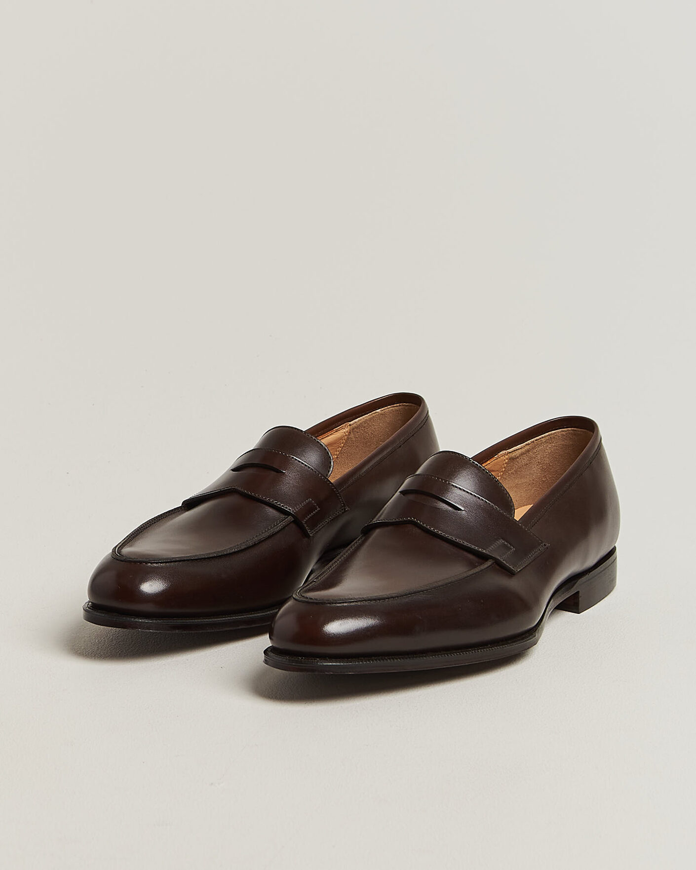 Homme | Loafers | Crockett & Jones | Crawford Handgrade Penny Loafer Dk Brown Antique Calf