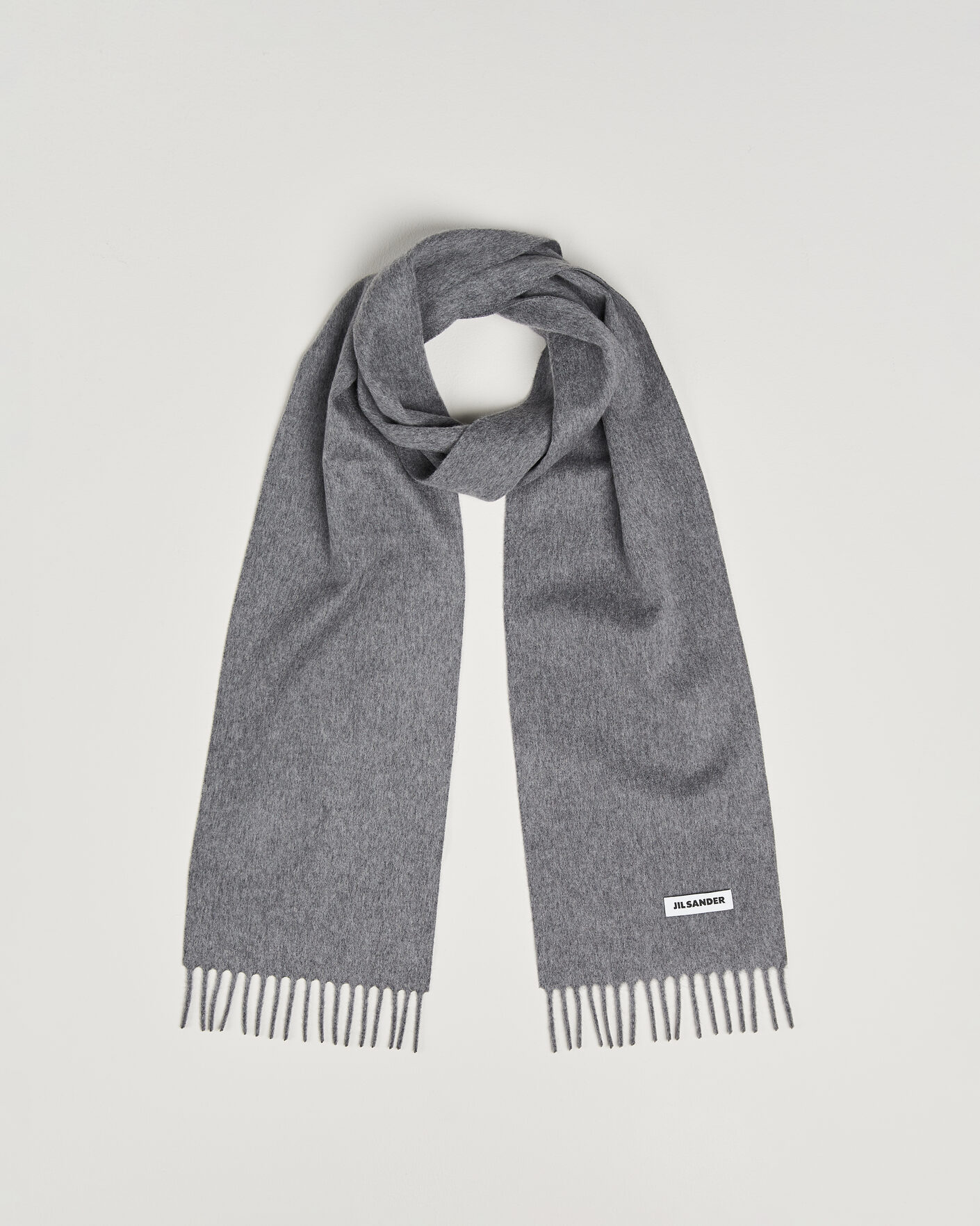 Homme | Écharpes | Jil Sander | Plain Logo Scarf Grey Melange