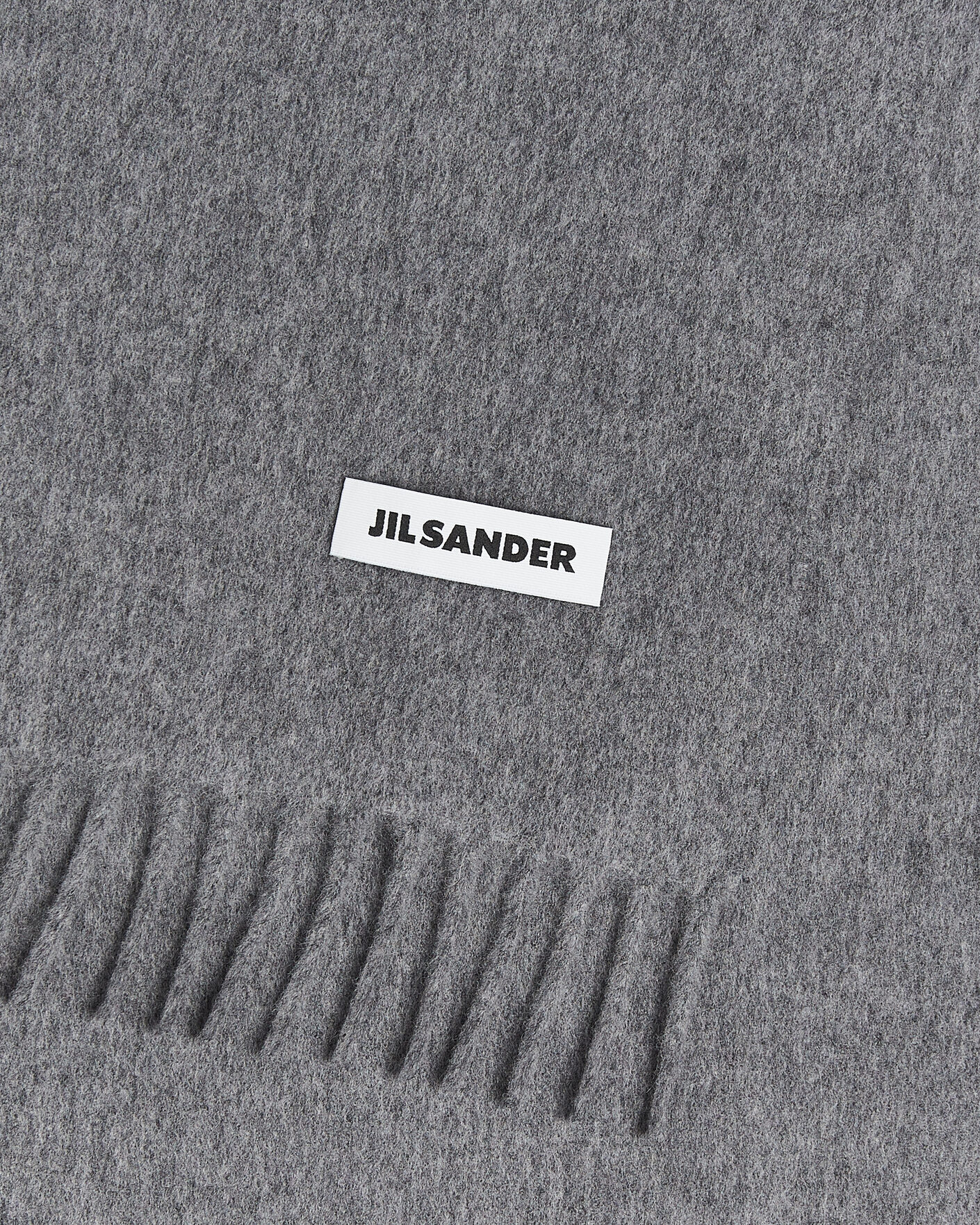 Homme | Écharpes | Jil Sander | Plain Logo Scarf Grey Melange