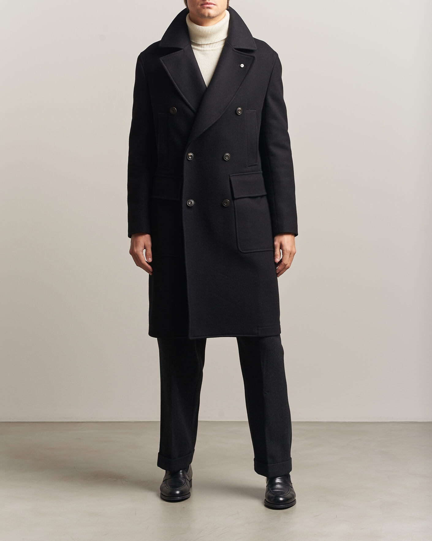 Homme | Manteaux Et Vestes | L.B.M. 1911 | Double Breasted Wool/Cashmere Coat Black