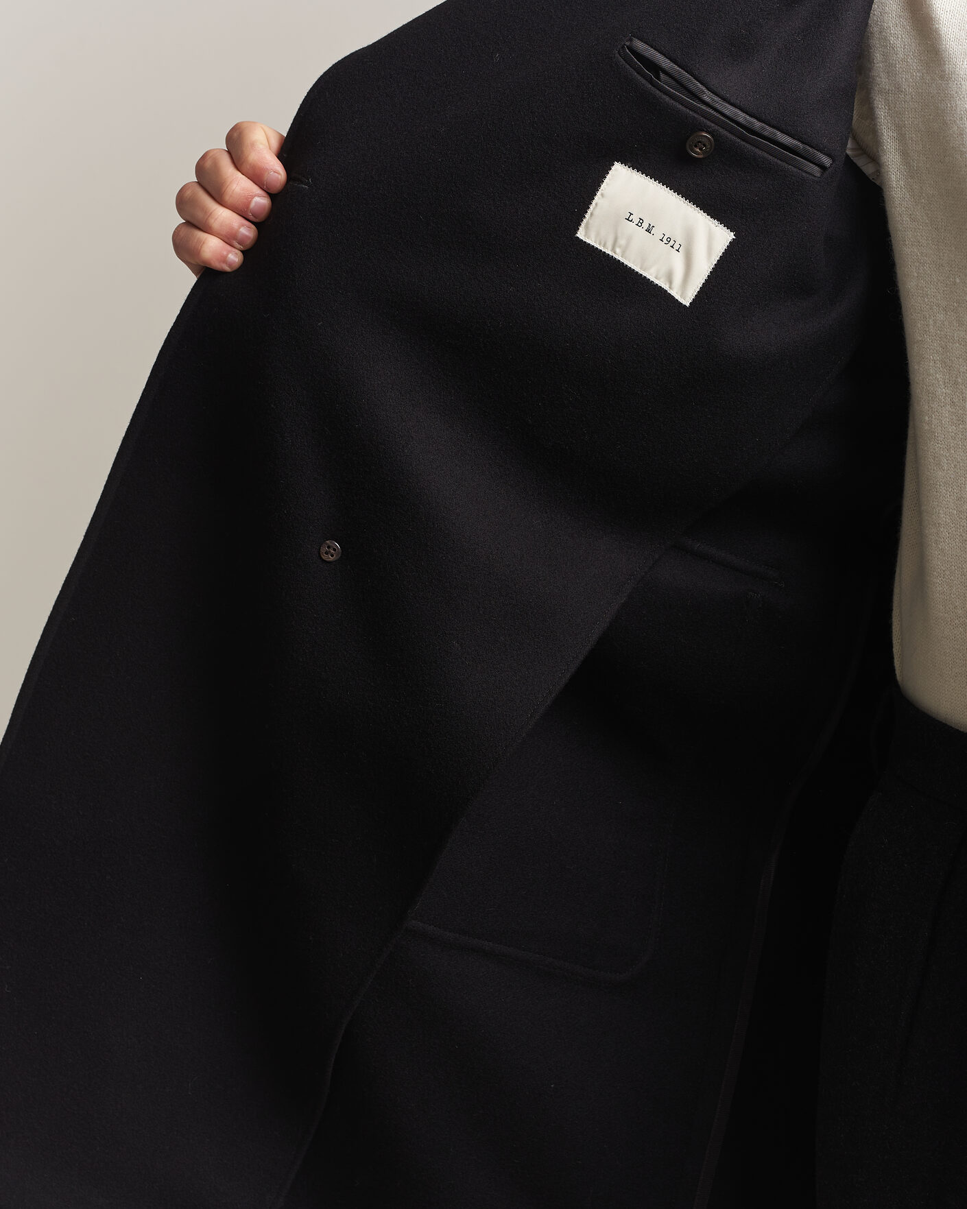 Homme | Manteaux Et Vestes | L.B.M. 1911 | Double Breasted Wool/Cashmere Coat Black