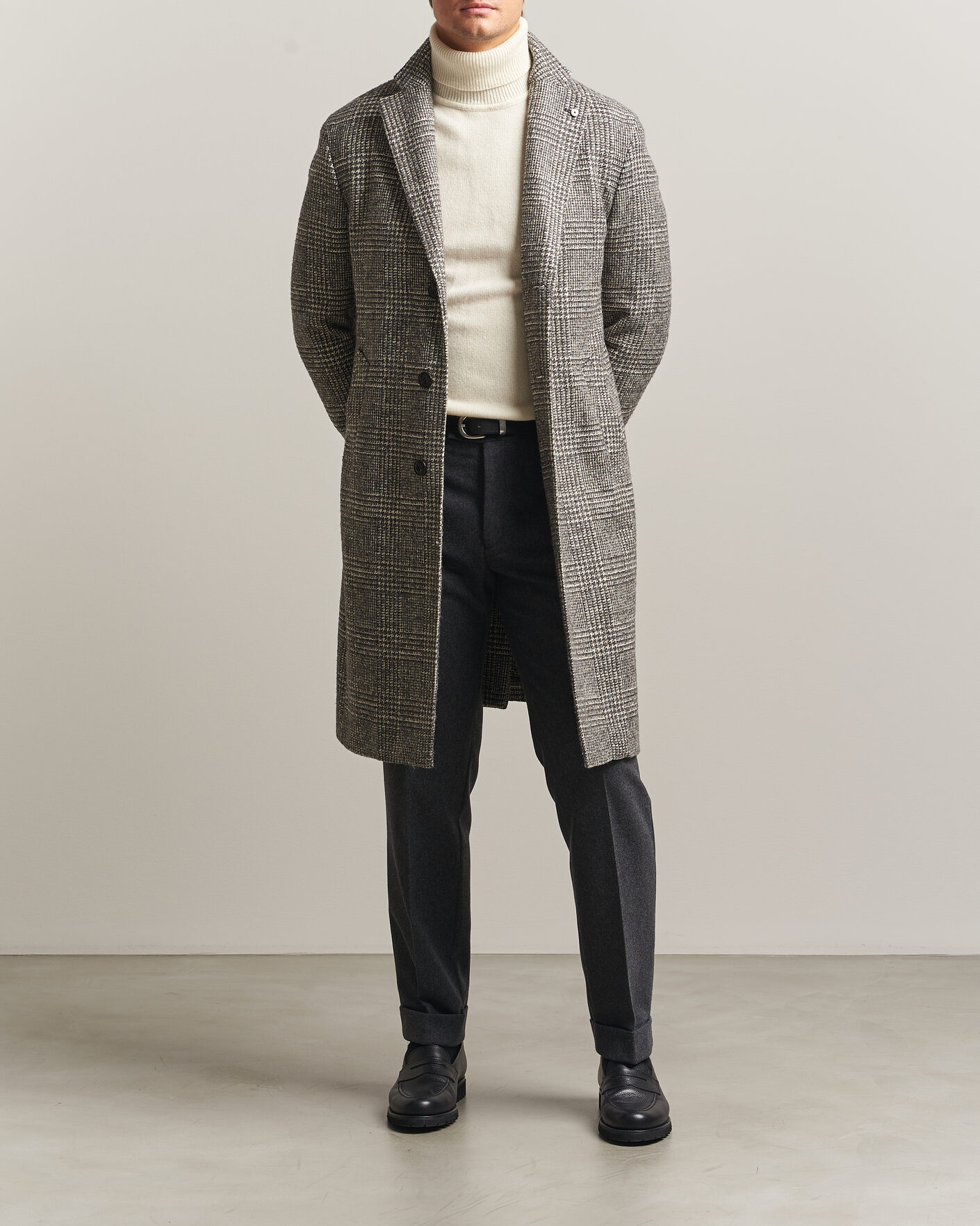 Homme | Manteaux Et Vestes | L.B.M. 1911 | Checked Wool Coat Grey