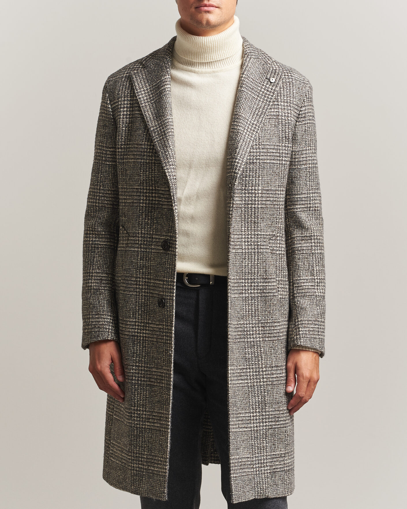 Homme | Manteaux Et Vestes | L.B.M. 1911 | Checked Wool Coat Grey