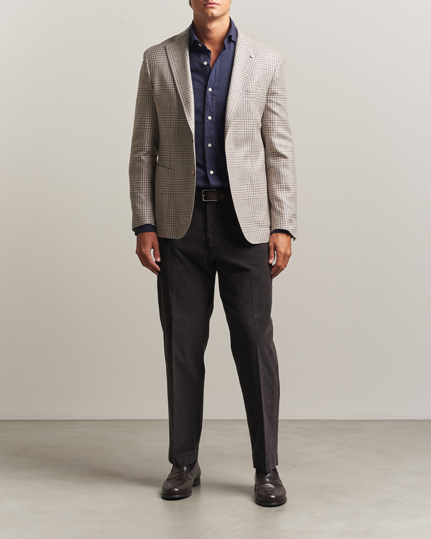 Homme | Blazers | L.B.M. 1911 | Jack Regular Check Wool/Cashmere/Silk Blazer Brown