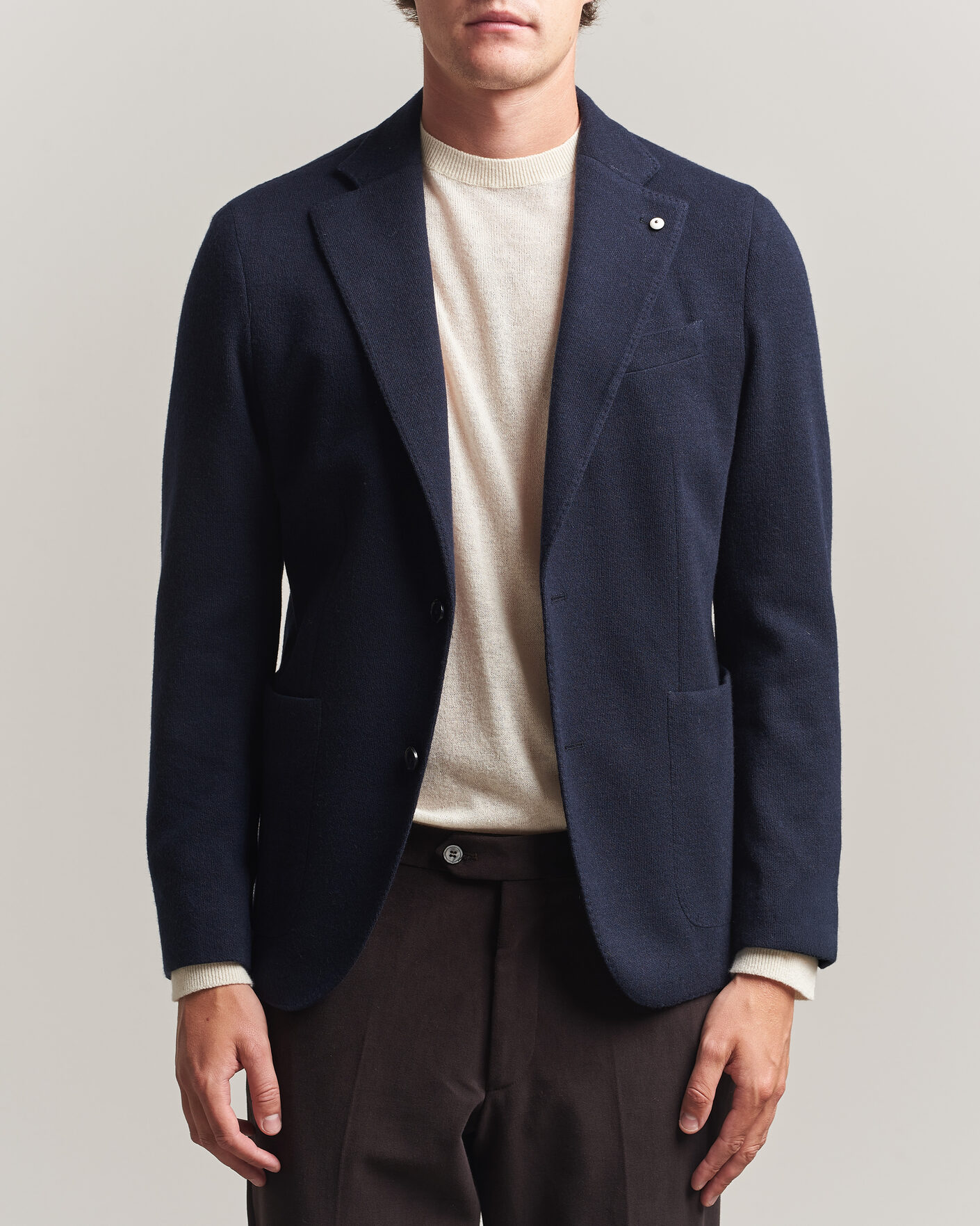 Homme | Blazers | L.B.M. 1911 | Jack Knitted Cashmere Mix Blazer Navy
