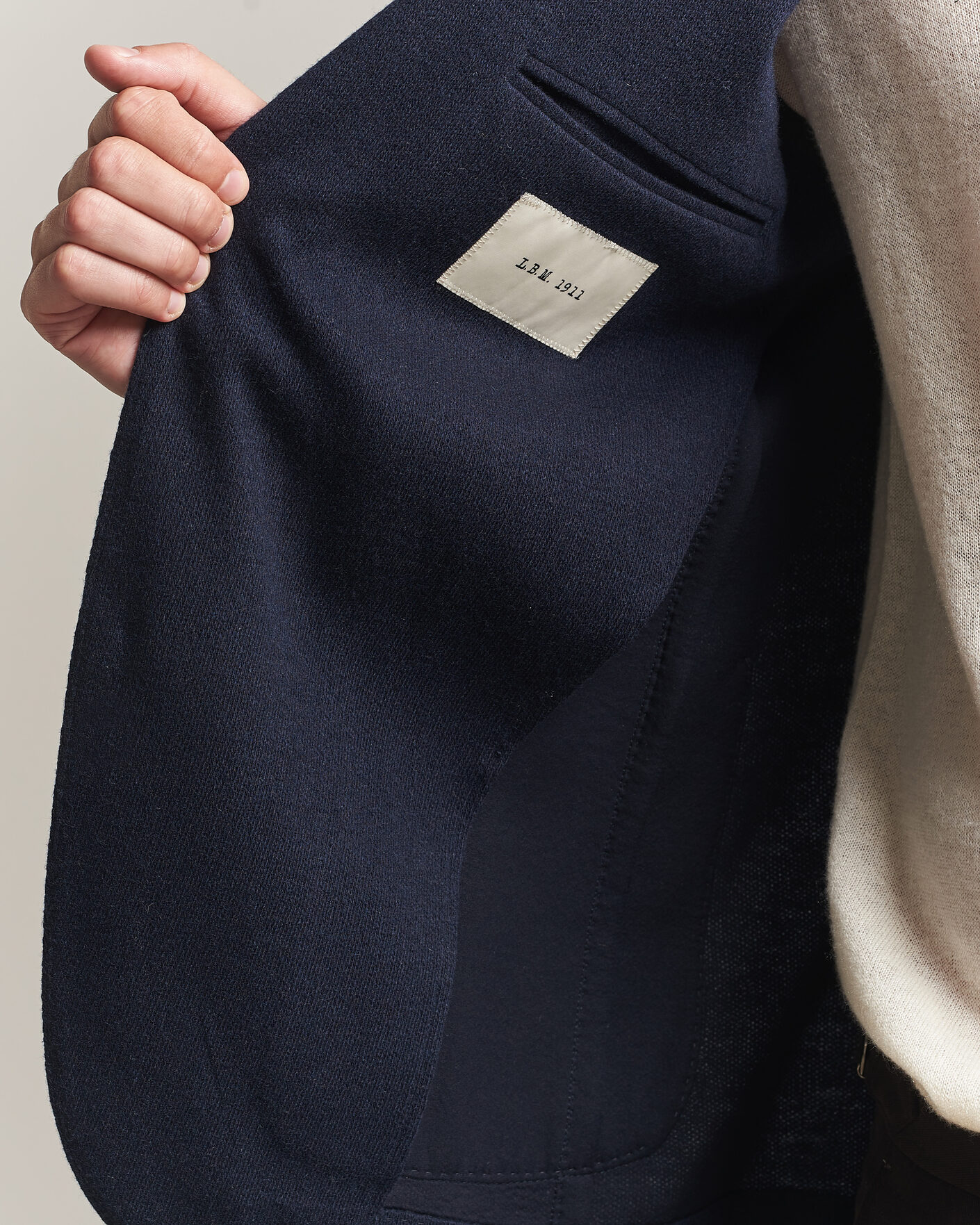 Homme | Blazers | L.B.M. 1911 | Jack Knitted Cashmere Mix Blazer Navy